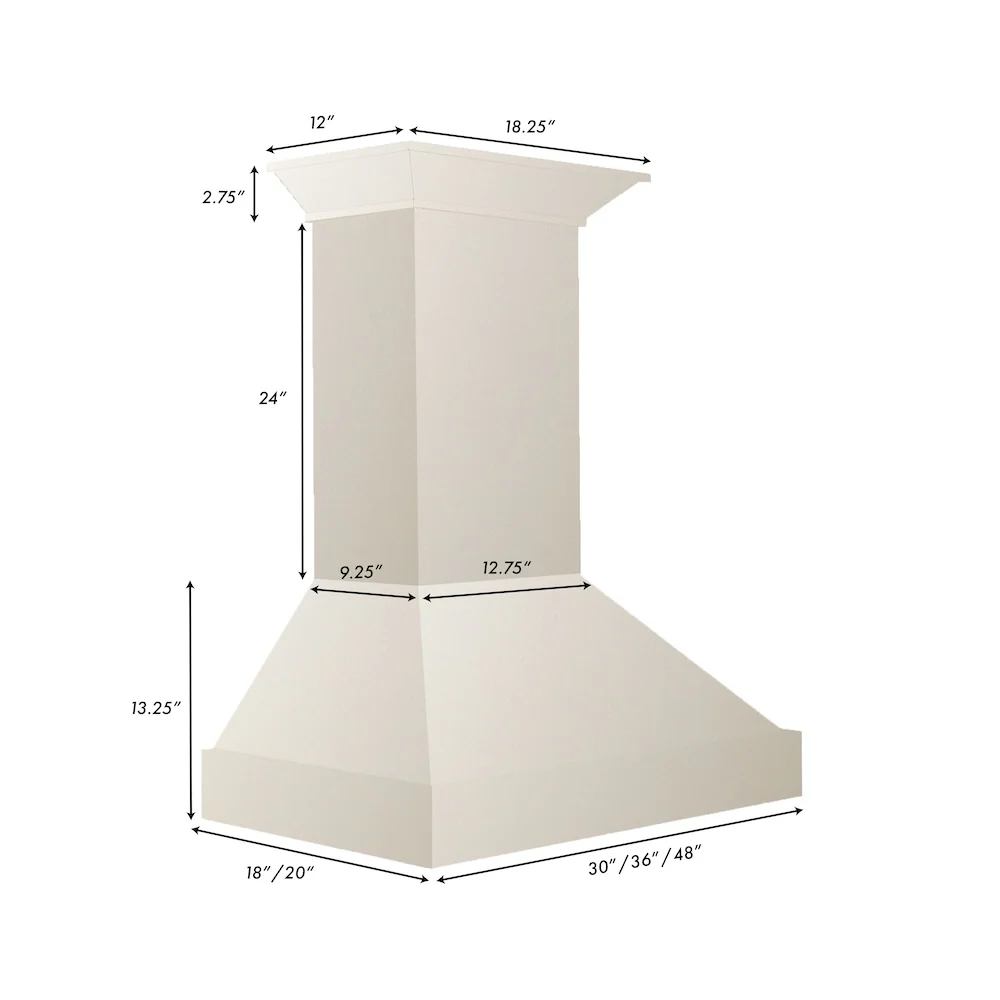 ZLINE 30 in. Ducted Wooden Wall Mount Range Hood in Cottage White (KBTT-30) - Image 14