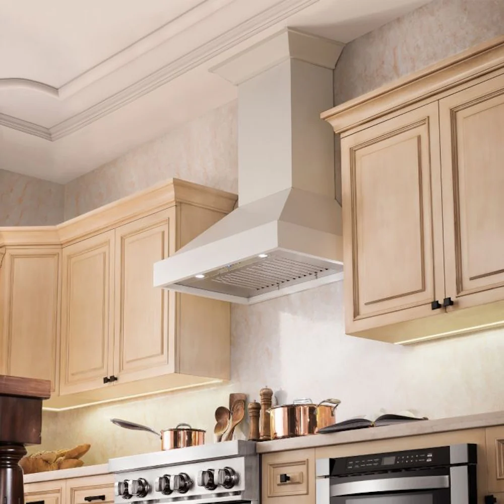 ZLINE 30 in. Ducted Wooden Wall Mount Range Hood in Cottage White (KBTT-30) - Image 2
