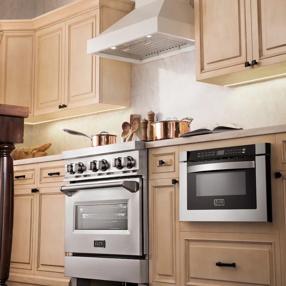 ZLINE 30 in. Ducted Wooden Wall Mount Range Hood in Cottage White (KBTT-30) - Image 7