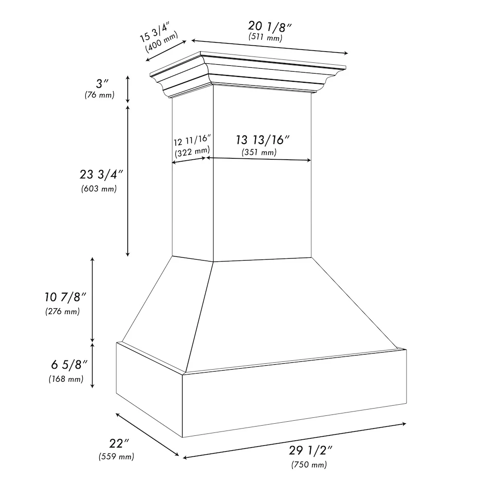 ZLINE 30 in. Wooden Wall Mount Range Hood in Rustic Bright White Finish (355WW-30) - Image 8