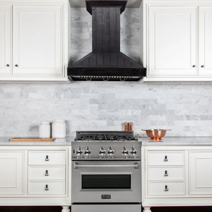 ZLINE 30" Wooden Convertible Vent Wall Mount Range Hood in Rustic Dark Finish - Includes Motor (KPDD-30) - Image 6