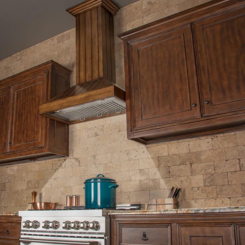 ZLINE 30" Wooden Convertible Vent Wall Mount Range Hood in Rustic Light Finish - Includes Motor (KPLL-30) - Image 14