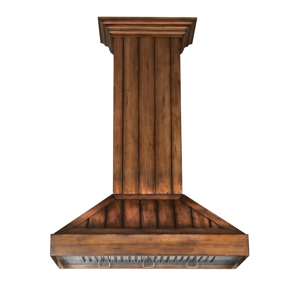 ZLINE 30" Wooden Convertible Vent Wall Mount Range Hood in Rustic Light Finish - Includes Motor (KPLL-30) - Image 8