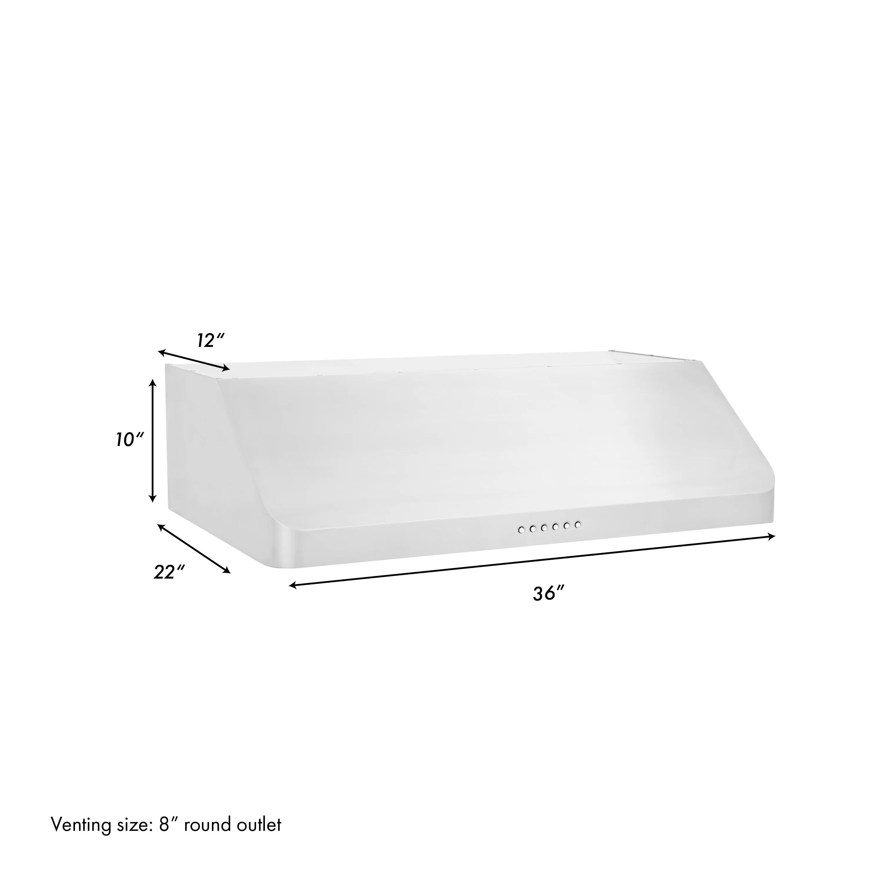 ZLINE 36” Alpine Series Under Cabinet Range Hood in Stainless Steel with Remote Control, LED lighting, and Dishwasher-Safe Baffle Filters (ALP10UC-36) - Image 10