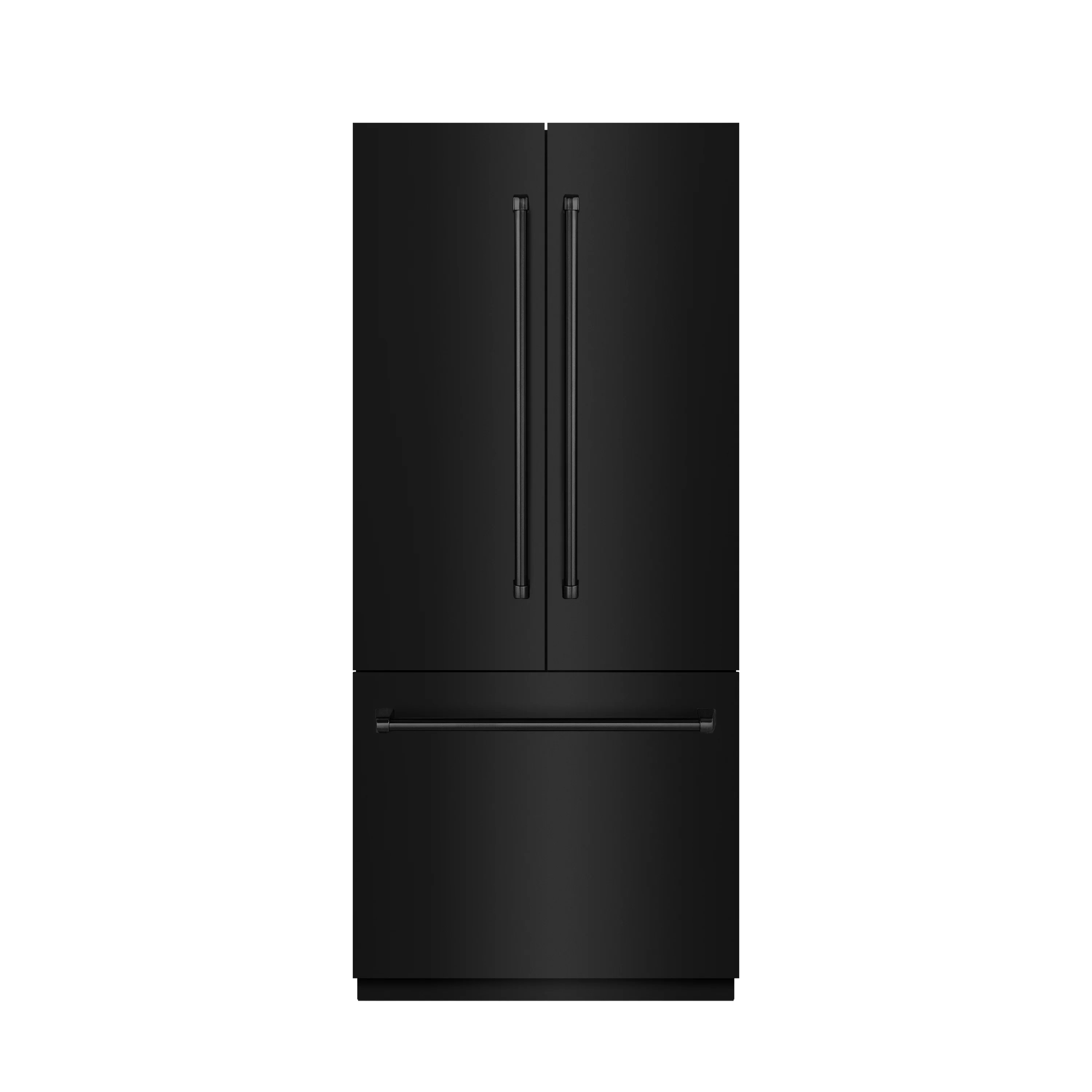 ZLINE 36 in. 19.6 cu. ft. French Door Built-In Bottom Freezer Refrigerator with Water Dispenser and Ice Maker in Black Stainless Steel with Graphite Gray Interior (GRBIV-BS-36) - Image 2