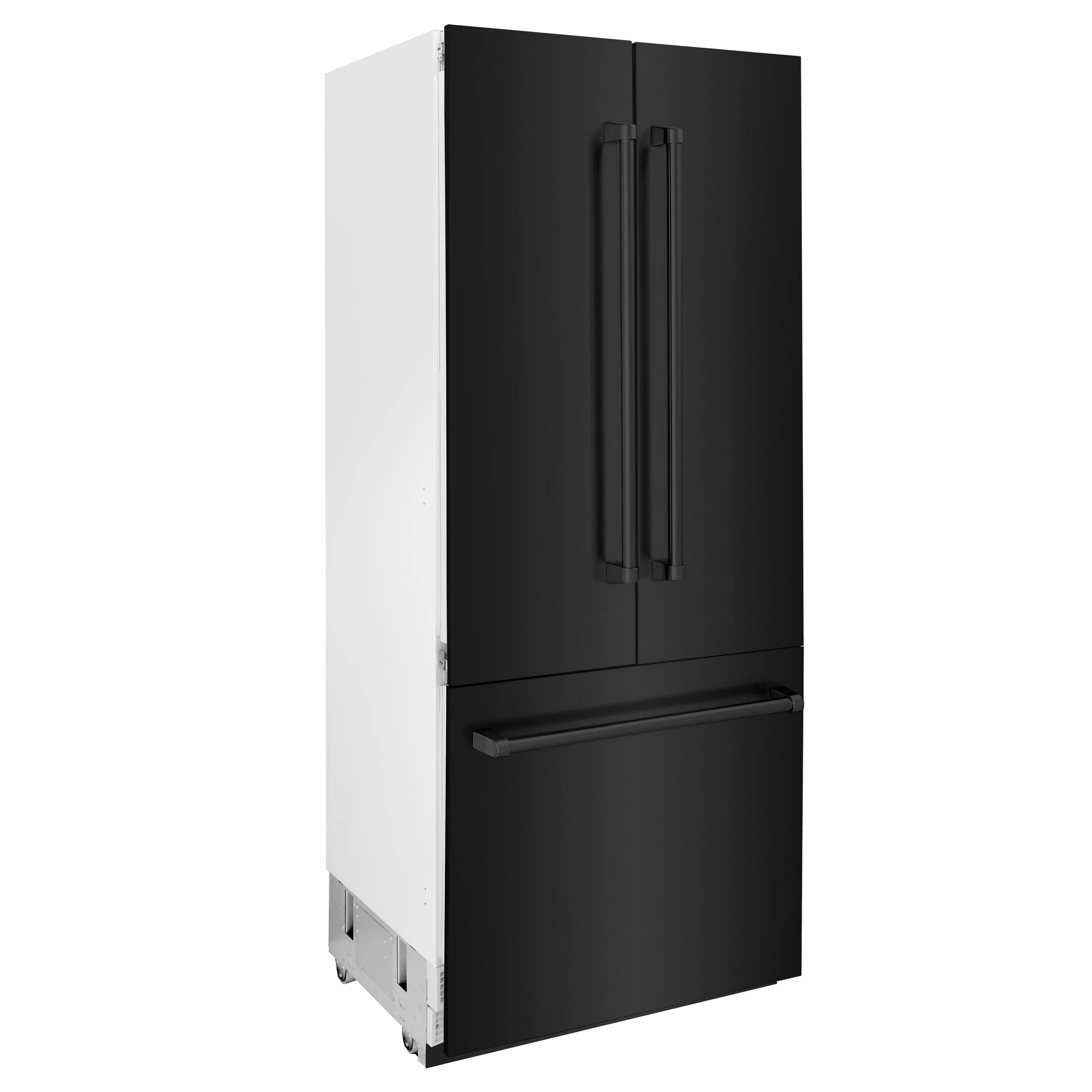 ZLINE 36 in. 19.6 cu. ft. French Door Built-In Bottom Freezer Refrigerator with Water Dispenser and Ice Maker in Black Stainless Steel (RBIV-BS-36) - Image 7