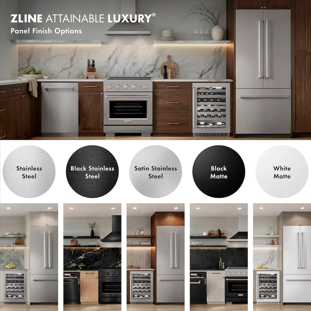 ZLINE 36 in. 19.6 cu. ft. Panel Ready French Door Built-In Bottom Freezer Refrigerator with Water Dispenser and Ice Maker (RBIV-36) - Image 17