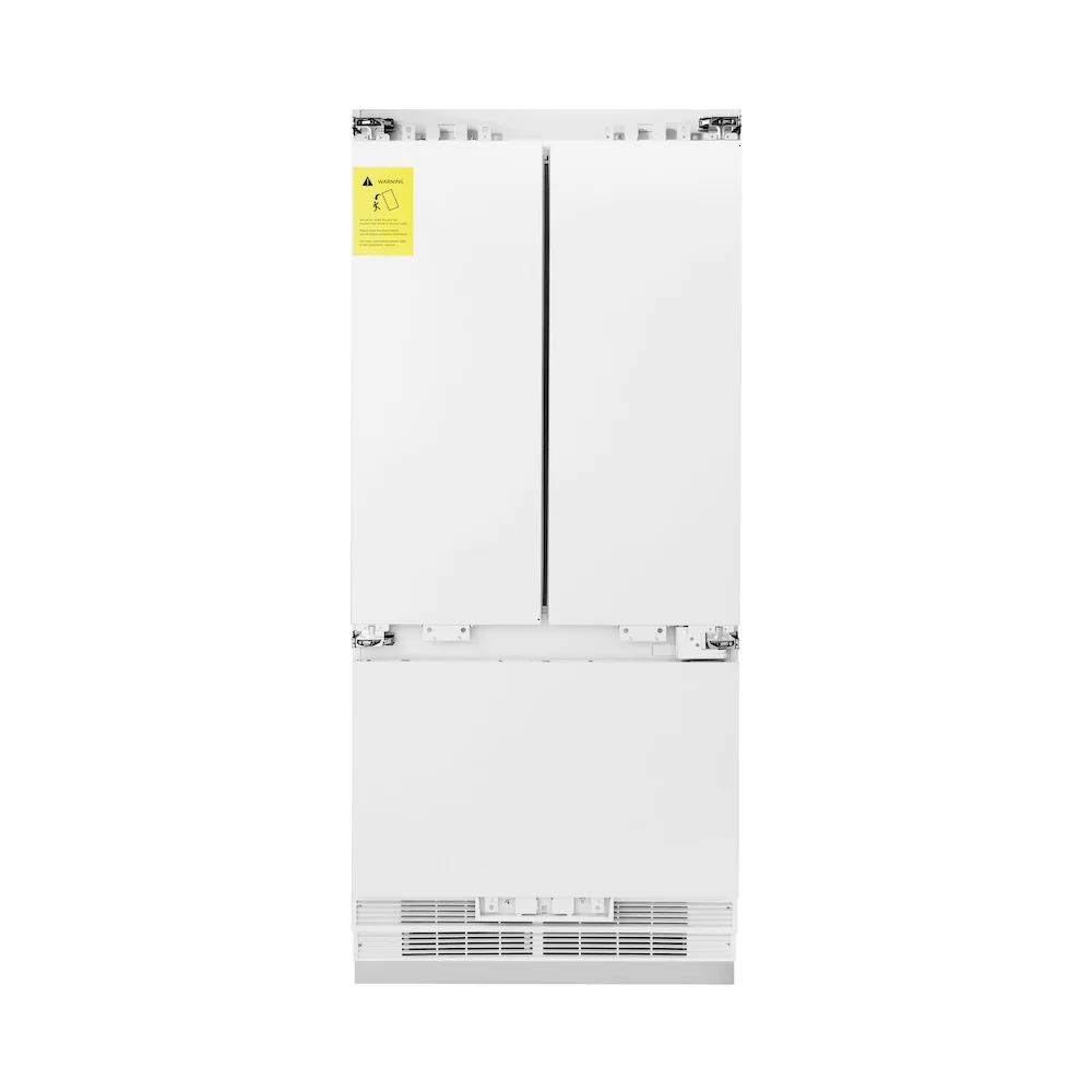 ZLINE 36 in. 19.6 cu. ft. Panel Ready French Door Built-In Bottom Freezer Refrigerator with Water Dispenser and Ice Maker (RBIV-36) - Image 4