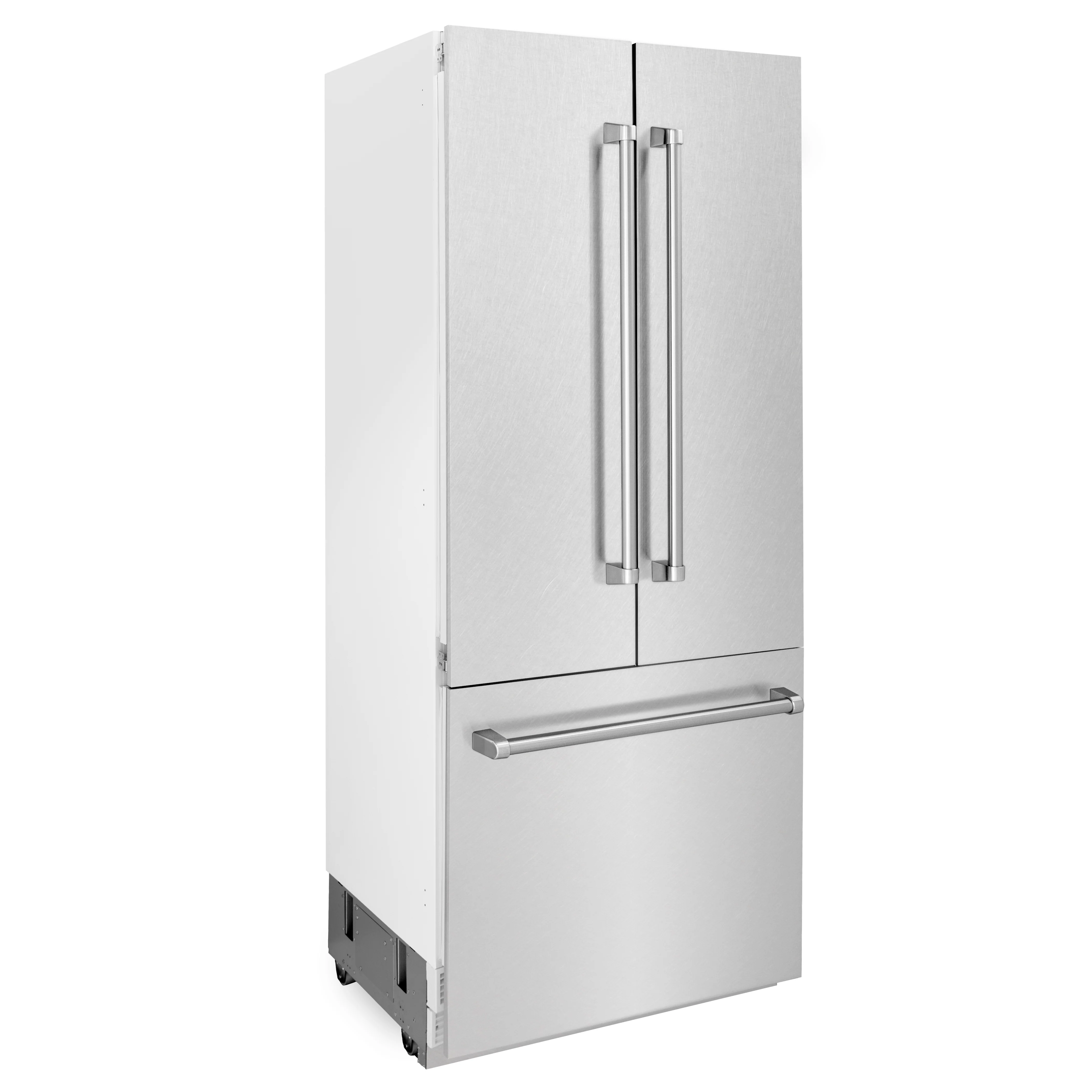 ZLINE 36 in. 19.6 cu. ft. French Door Built-In Bottom Freezer Refrigerator with Water Dispenser and Ice Maker in Satin Stainless Steel (RBIV-SN-36) - Image 5