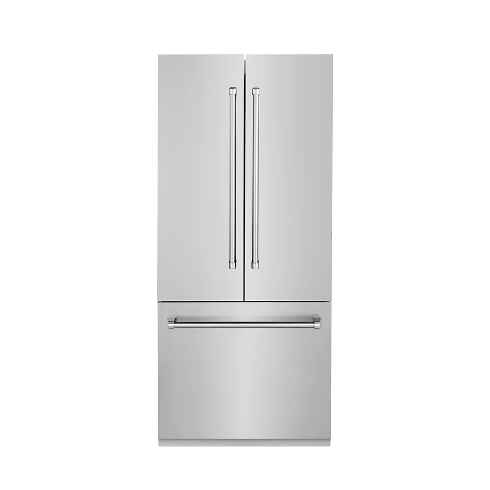 ZLINE 36 in. 19.6 cu. ft. French Door Built-In Bottom Freezer Refrigerator with Water Dispenser and Ice Maker in Stainless Steel (RBIV-304-36) - Image 2