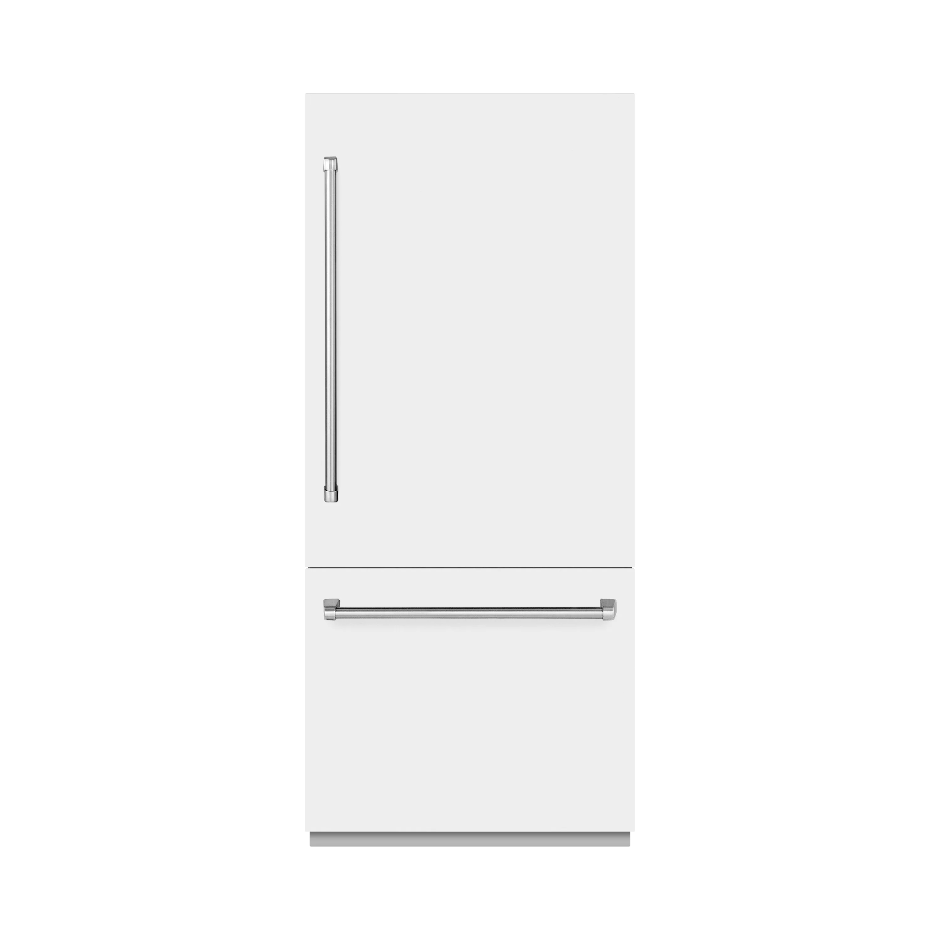 ZLINE 36 in. 19.8 cu. ft. Built-In Bottom Freezer Refrigerator with Water Dispenser and Ice Maker in White Matte with Graphite Gray Interior (GRBIT-WM-36) - Image 2