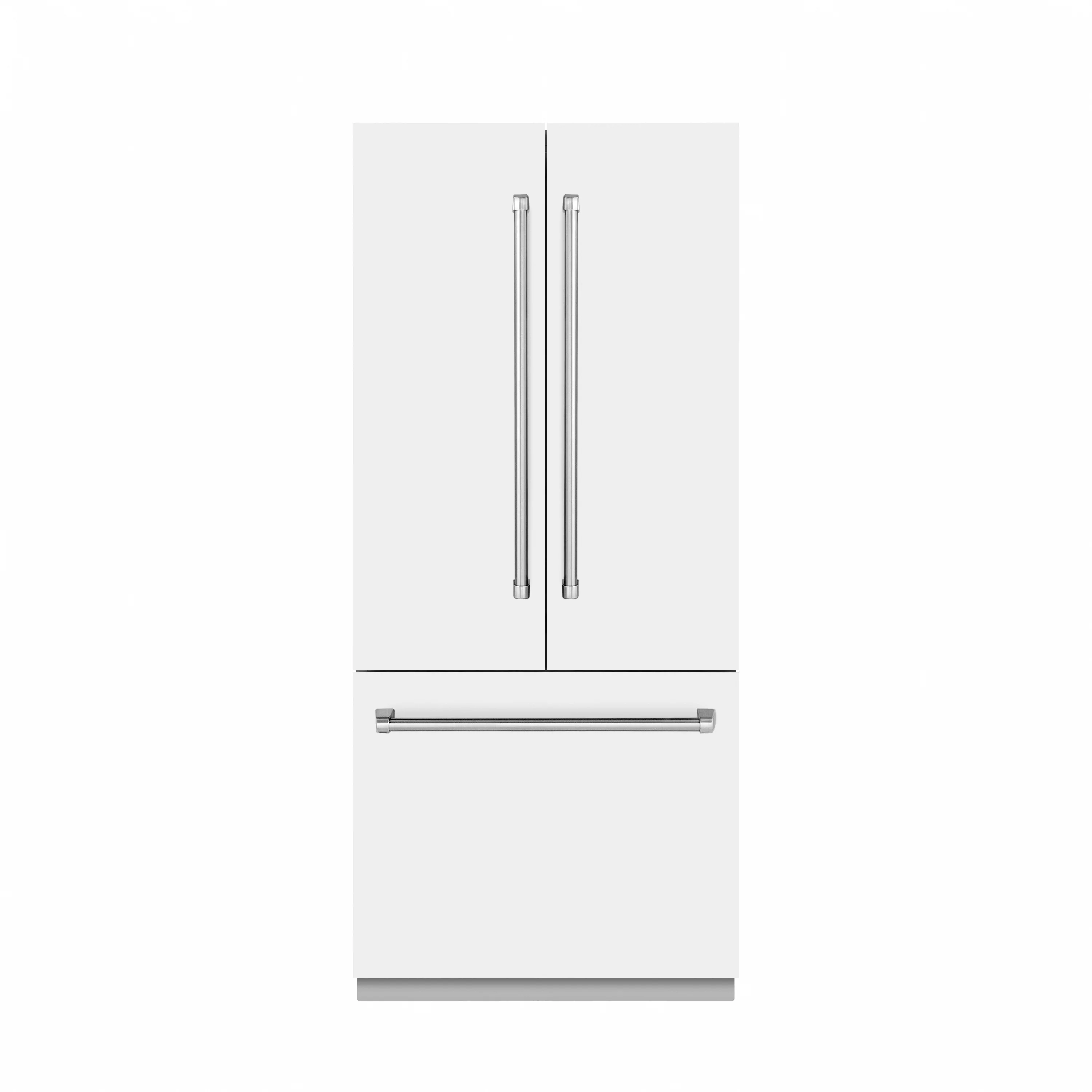 ZLINE 36 in. 19.6 cu. ft. French Door Built-In Bottom Freezer Refrigerator with Water Dispenser and Ice Maker in White Matte with Graphite Gray Interior (GRBIV-WM-36) - Image 3