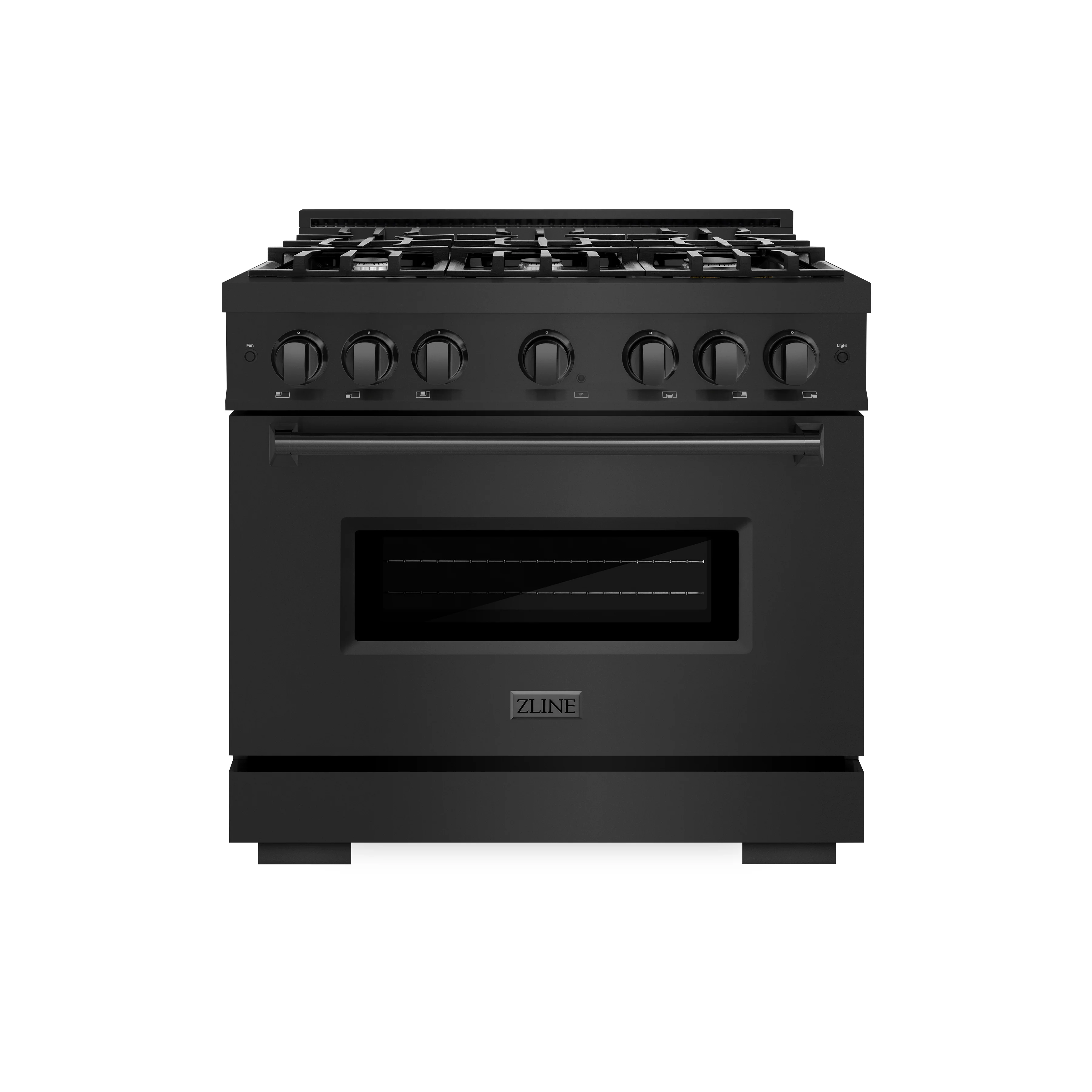 ZLINE 36 in. 5.2 cu. ft. Classic Dual Fuel Range with 6 Burner Gas Cooktop and Electric Convection Oven in Black Stainless Steel (CDRB-36) - Image 2