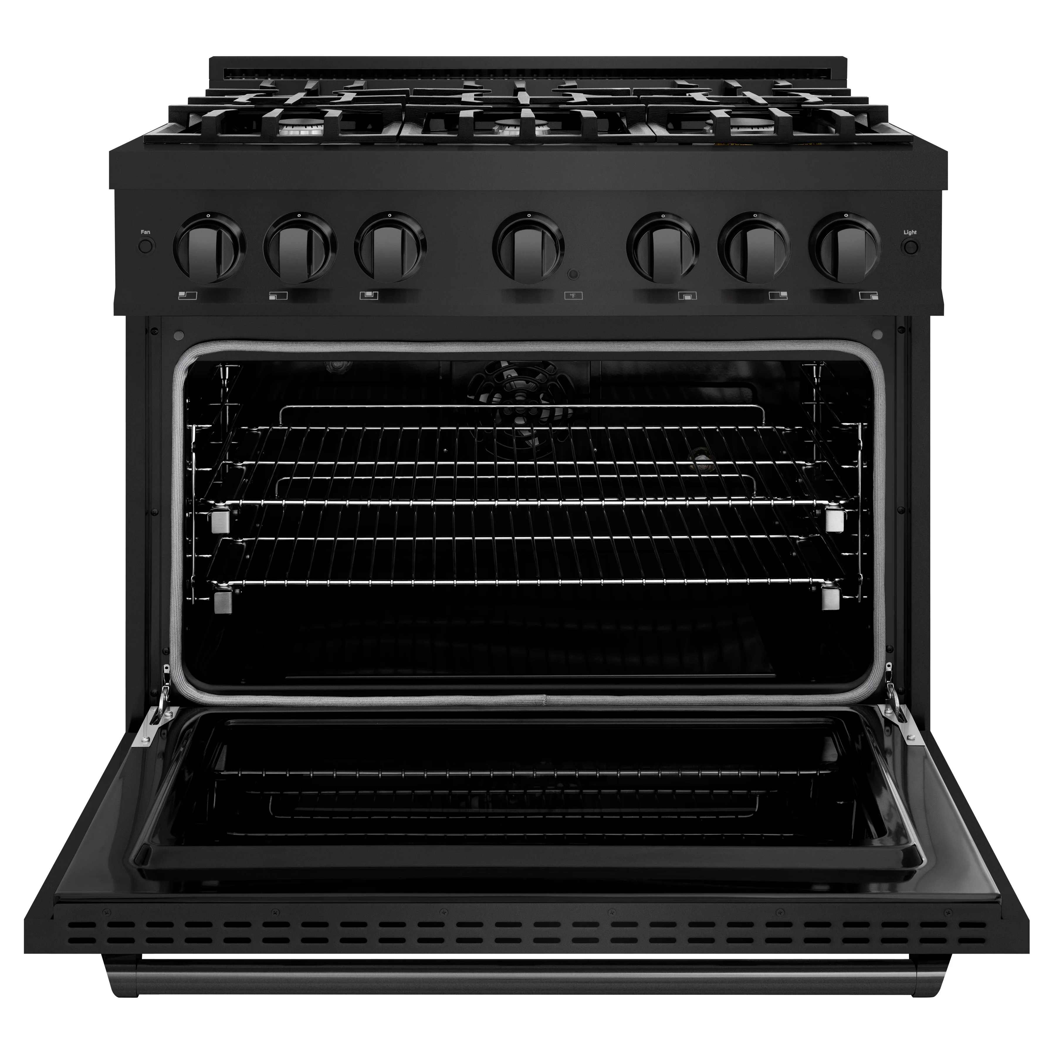 ZLINE 36 in. 5.2 cu. ft. Classic Dual Fuel Range with 6 Burner Gas Cooktop and Electric Convection Oven in Black Stainless Steel (CDRB-36) - Image 3