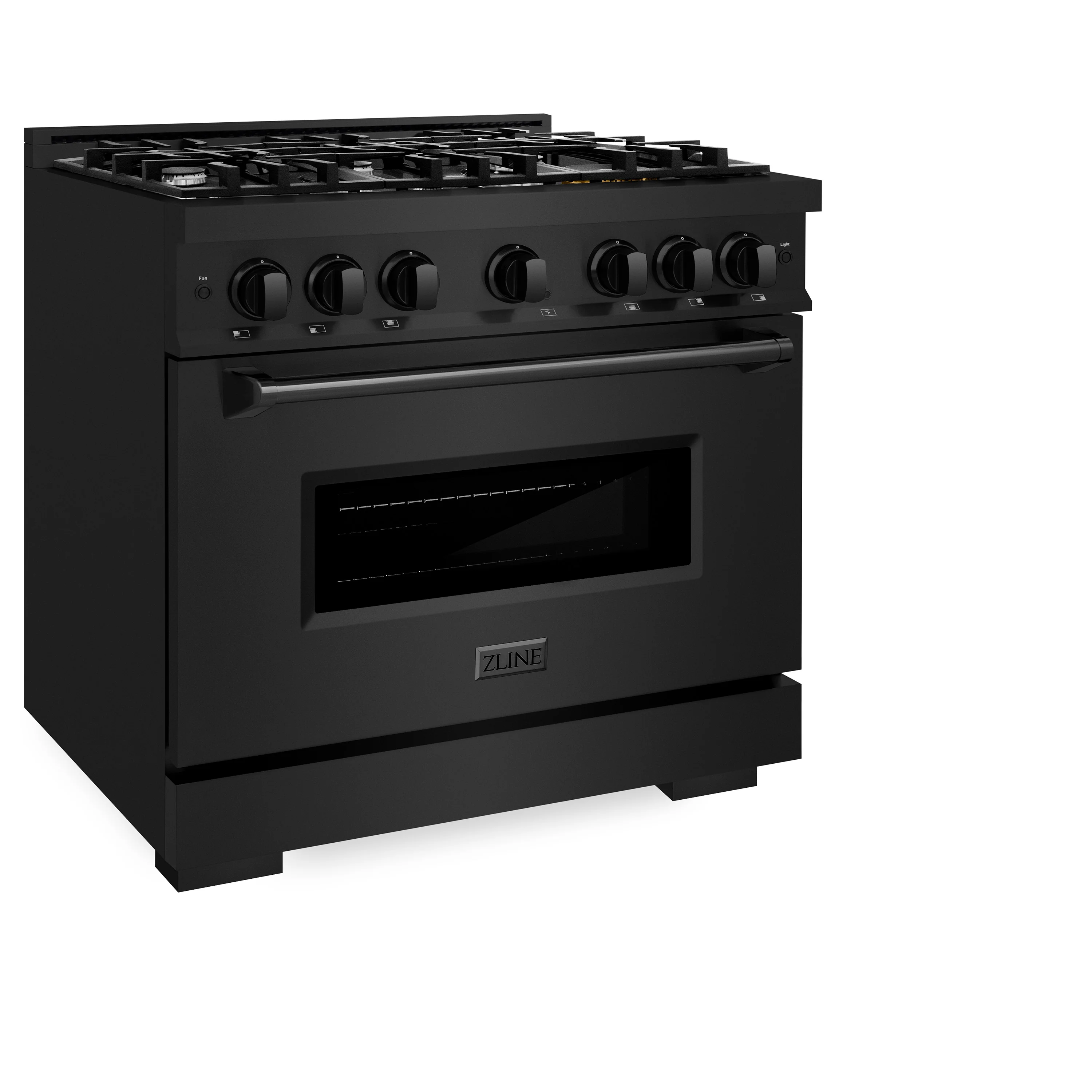 ZLINE 36 in. 5.2 cu. ft. Classic Dual Fuel Range with 6 Burner Gas Cooktop and Electric Convection Oven in Black Stainless Steel (CDRB-36) - Image 4