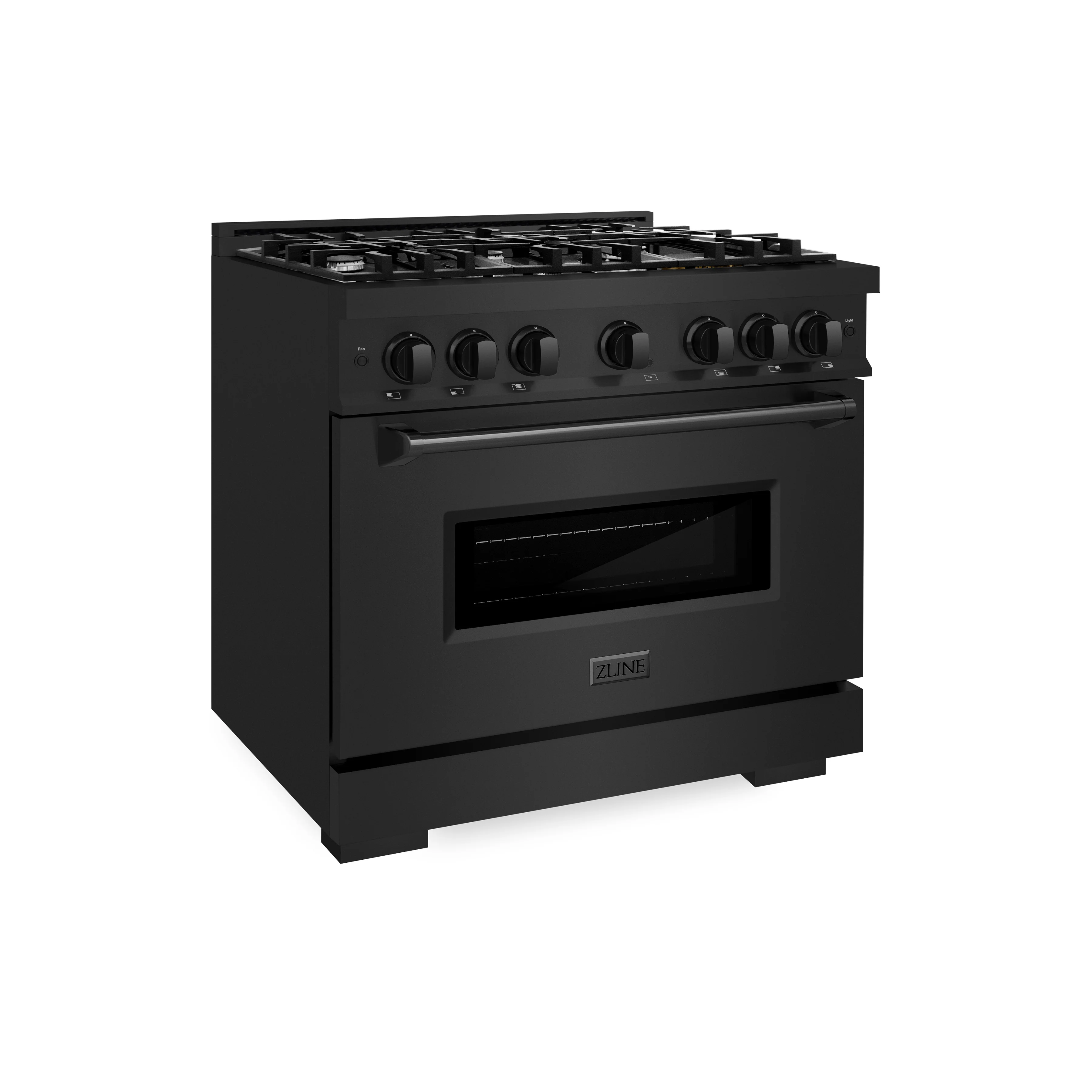 ZLINE 36 in. 5.2 cu. ft. Classic Dual Fuel Range with 6 Burner Gas Cooktop and Electric Convection Oven in Black Stainless Steel (CDRB-36) - Image 5