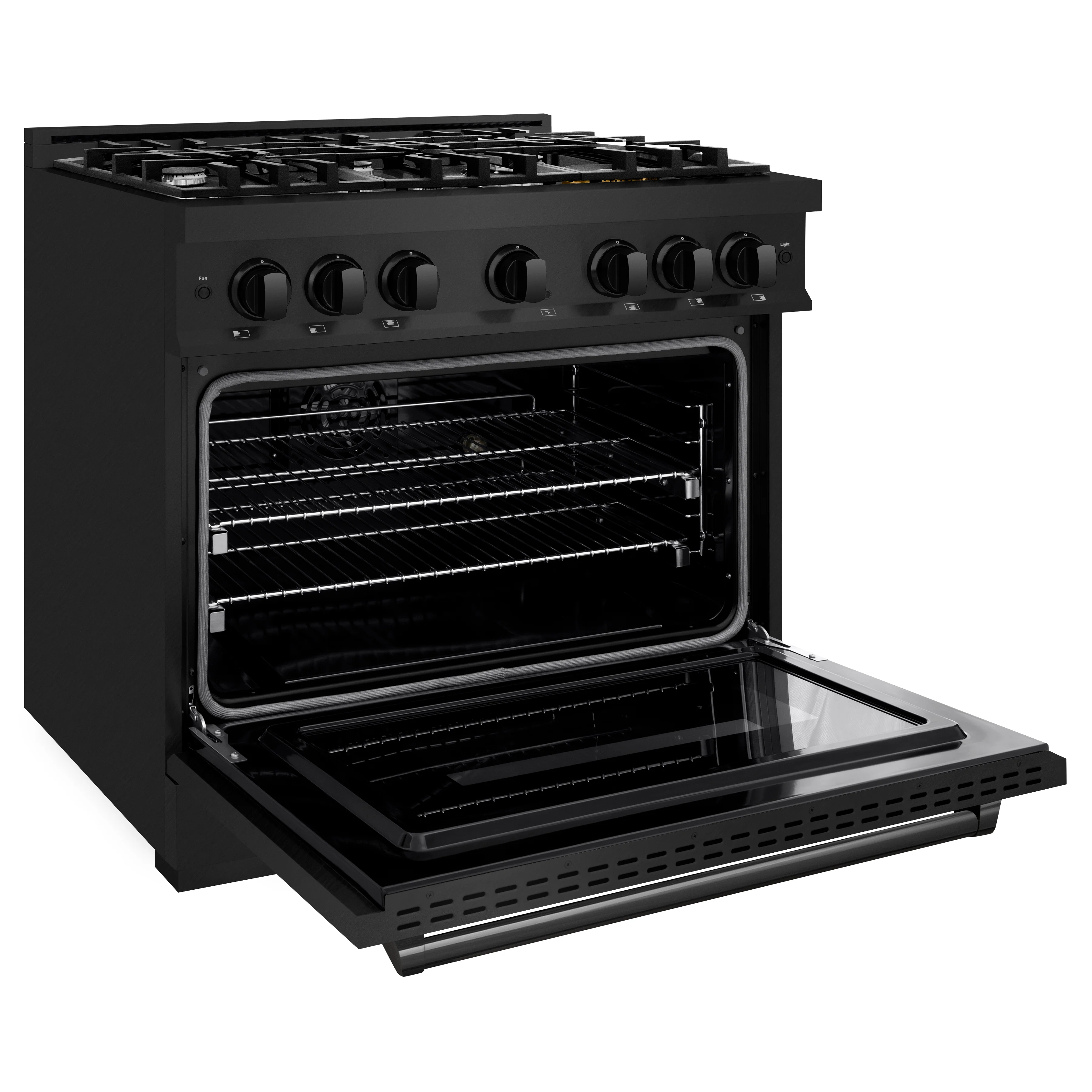 ZLINE 36 in. 5.2 cu. ft. Classic Dual Fuel Range with 6 Burner Gas Cooktop and Electric Convection Oven in Black Stainless Steel (CDRB-36) - Image 6