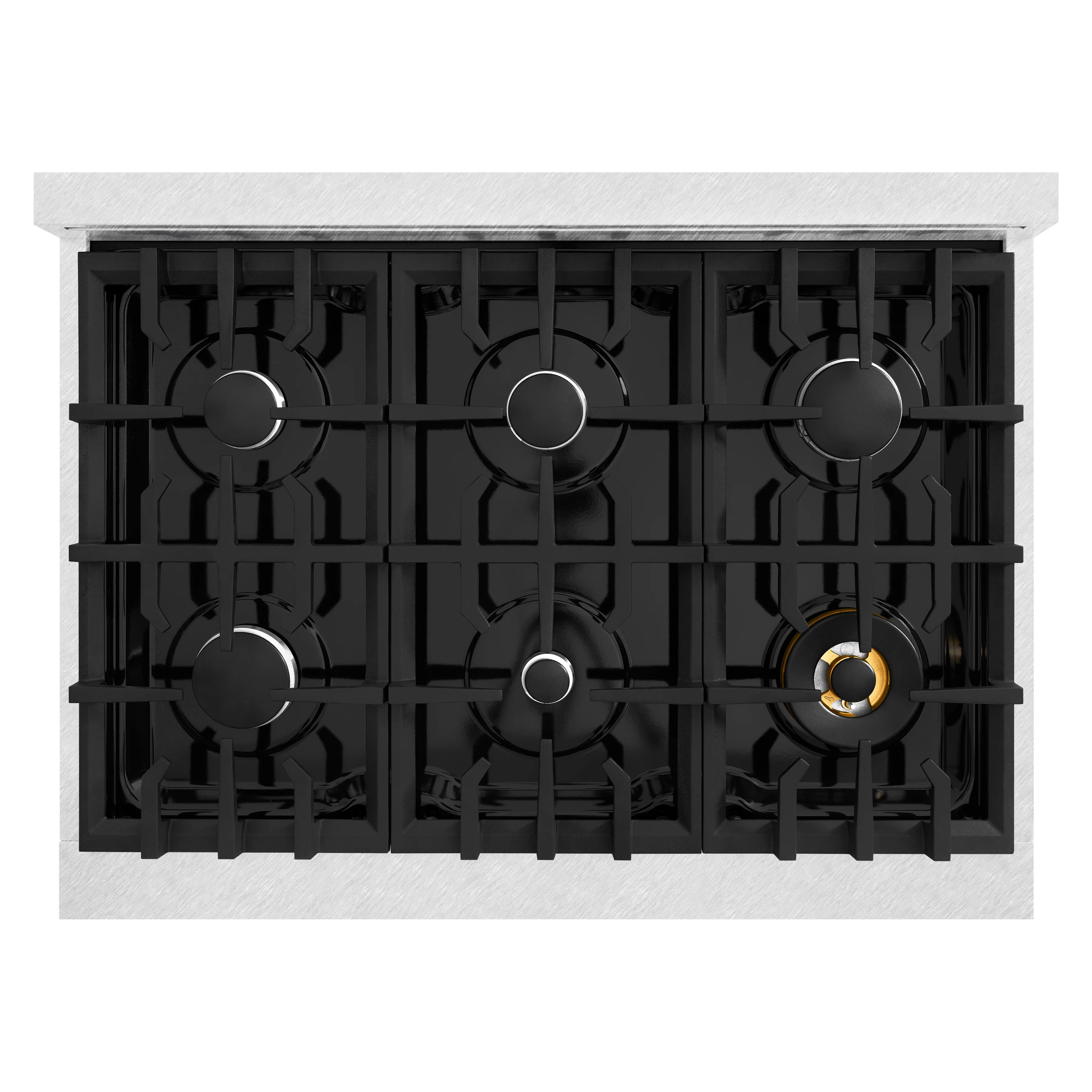 ZLINE 36 in. 5.2 cu. ft. Classic Dual Fuel Range with 6 Burner Gas Cooktop and Electric Convection Oven in Satin Stainless Steel with Black Matte Door (CDRS-BLM-36) - Image 7