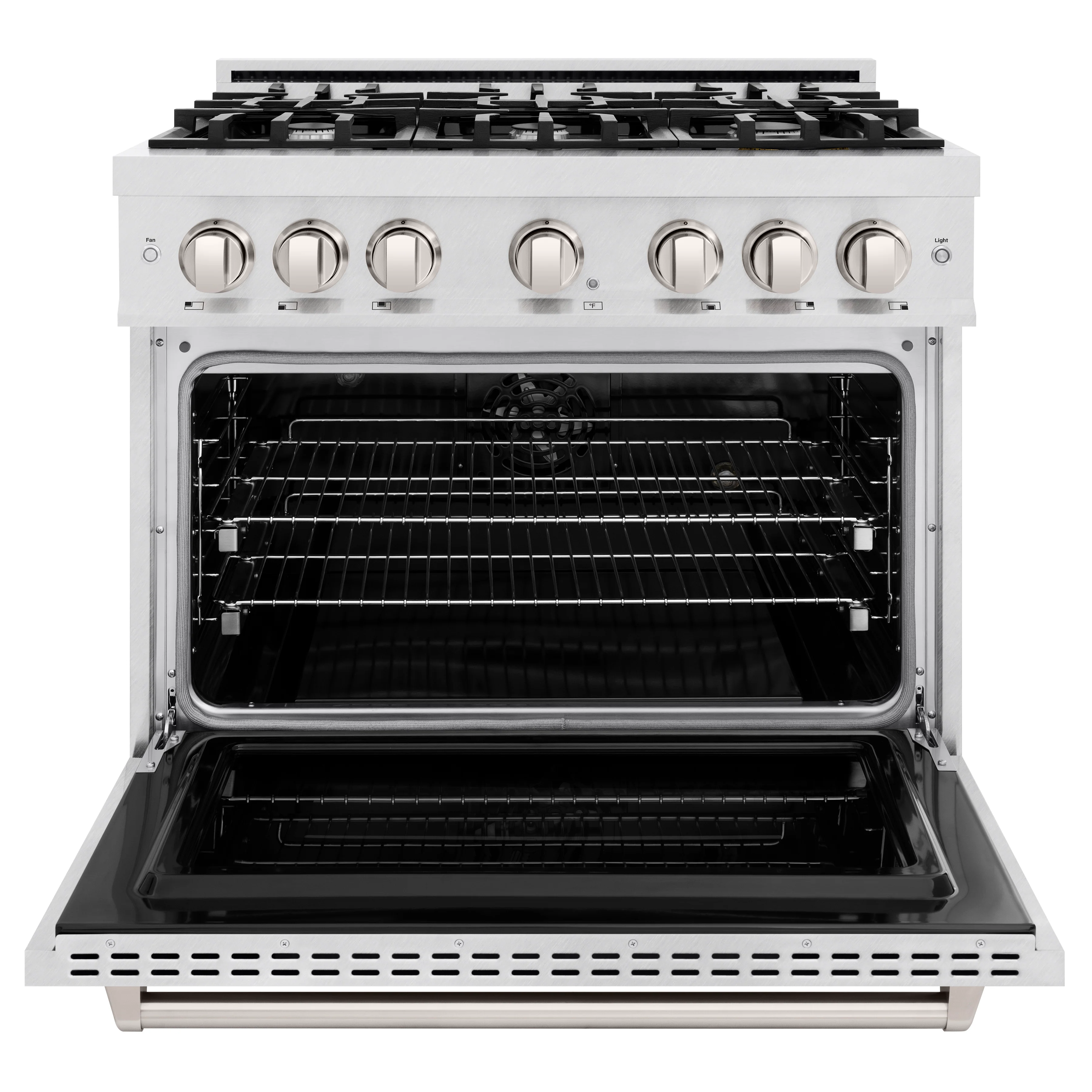 ZLINE 36 in. 5.2 cu. ft. Classic Dual Fuel Range with 6 Burner Gas Cooktop and Electric Convection Oven in Satin Stainless Steel (CDRS-36) - Image 4