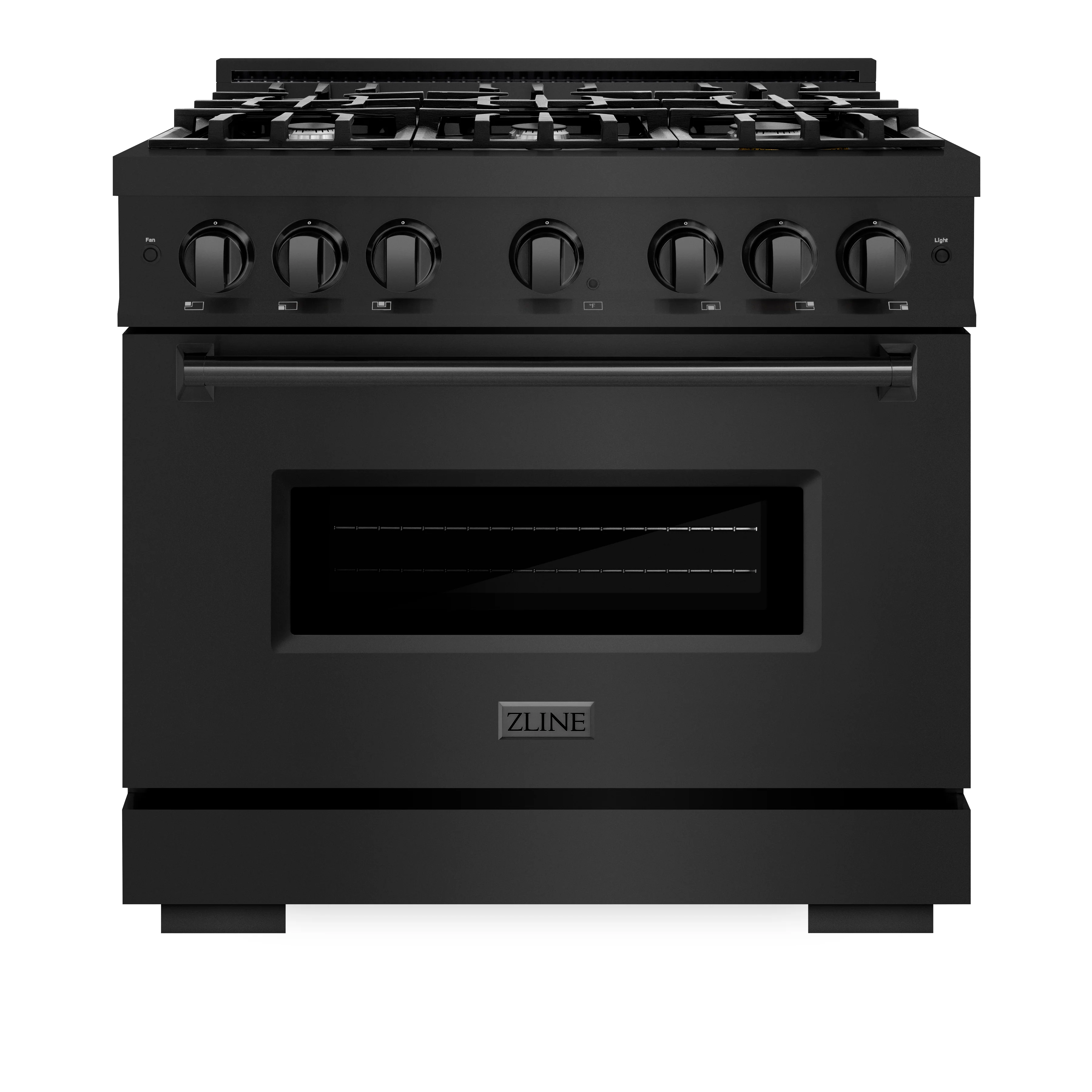 ZLINE 36 in. 5.2 cu. ft. Classic Gas Range with 6 Burner Cooktop and Convection Gas Oven in Black Stainless Steel (CGRB-36) - Image 2
