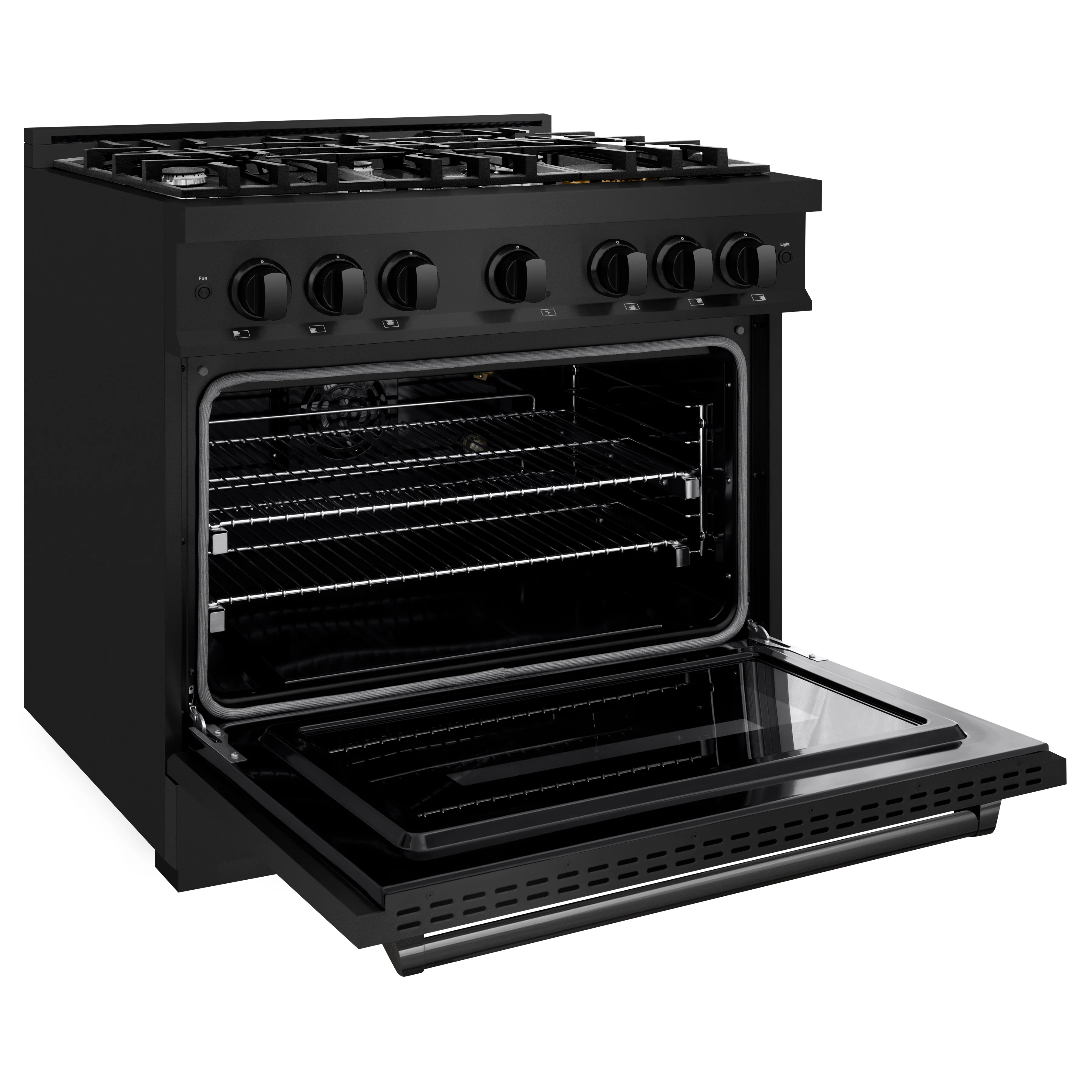 ZLINE 36 in. 5.2 cu. ft. Classic Gas Range with 6 Burner Cooktop and Convection Gas Oven in Black Stainless Steel (CGRB-36) - Image 6