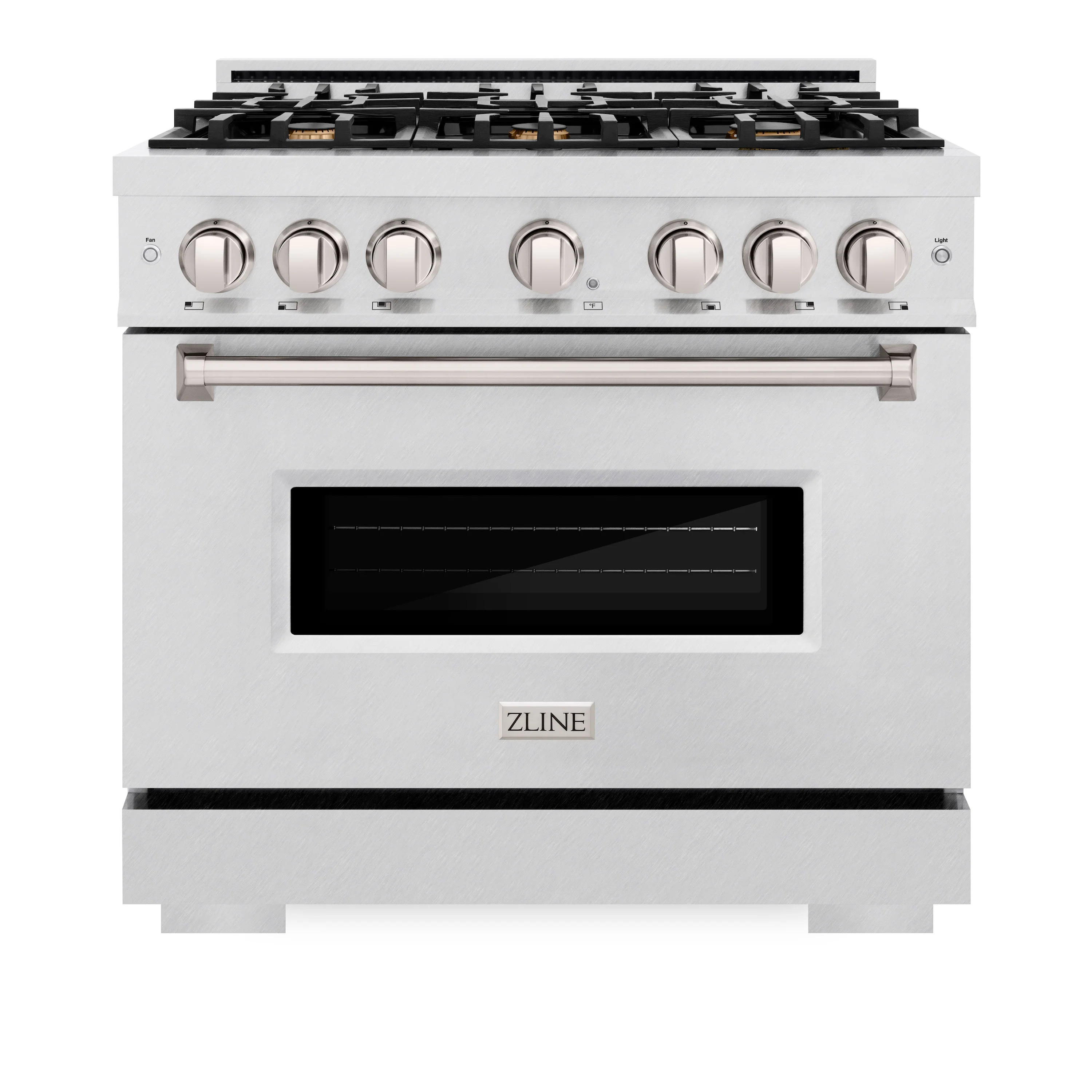 ZLINE 36 in. 5.2 cu. ft. Classic Gas Range with Convection Gas Oven in Satin Stainless Steel with 6 Brass Burners (CGRS-BR-36) - Image 3