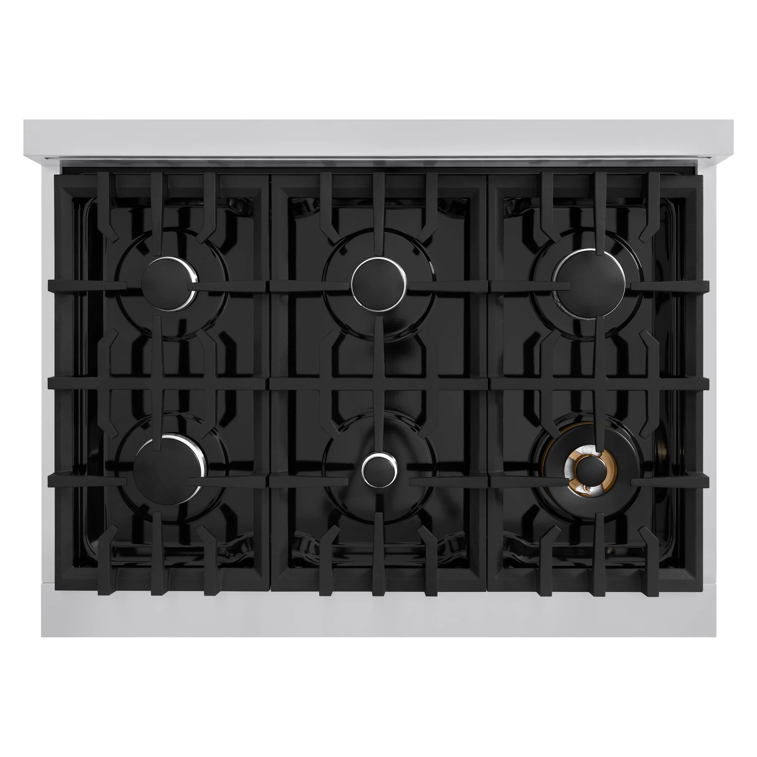 ZLINE 36 in. 5.2 cu. ft. Classic Gas Range with 6 Burner Cooktop and Convection Gas Oven in Stainless Steel with Black Matte Door (CGR-BLM-36) - Image 8