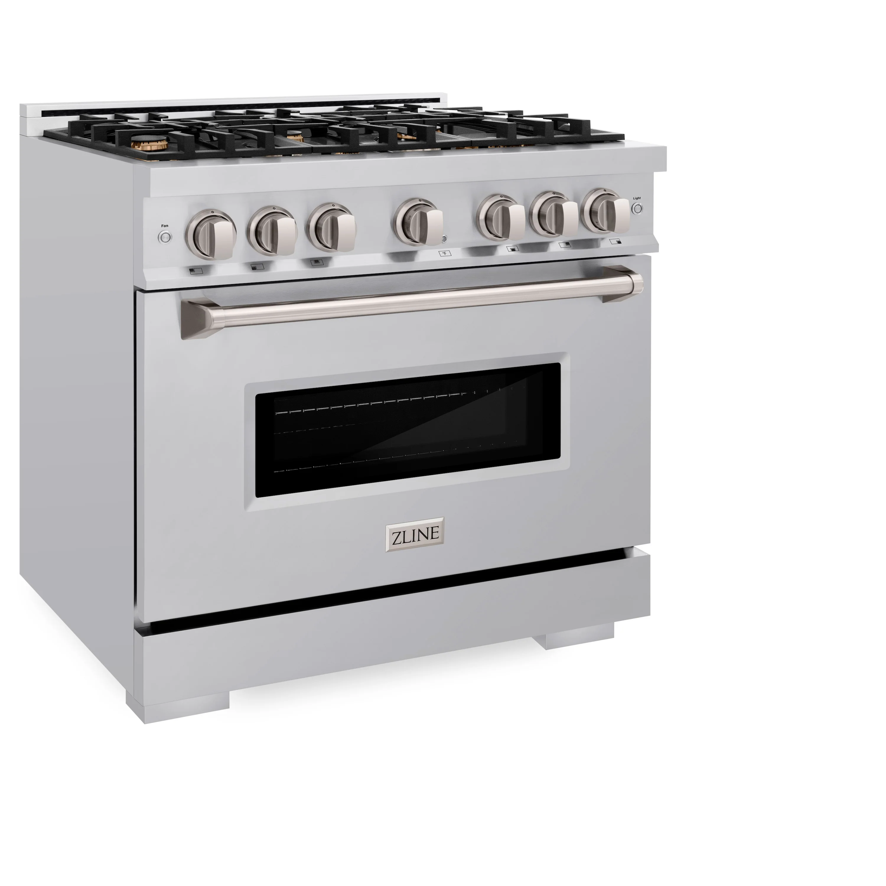 ZLINE 36 in. 5.2 cu. ft. Classic Gas Range with Convection Gas Oven in Stainless Steel with 6 Brass Burners (CGR-BR-36) - Image 4