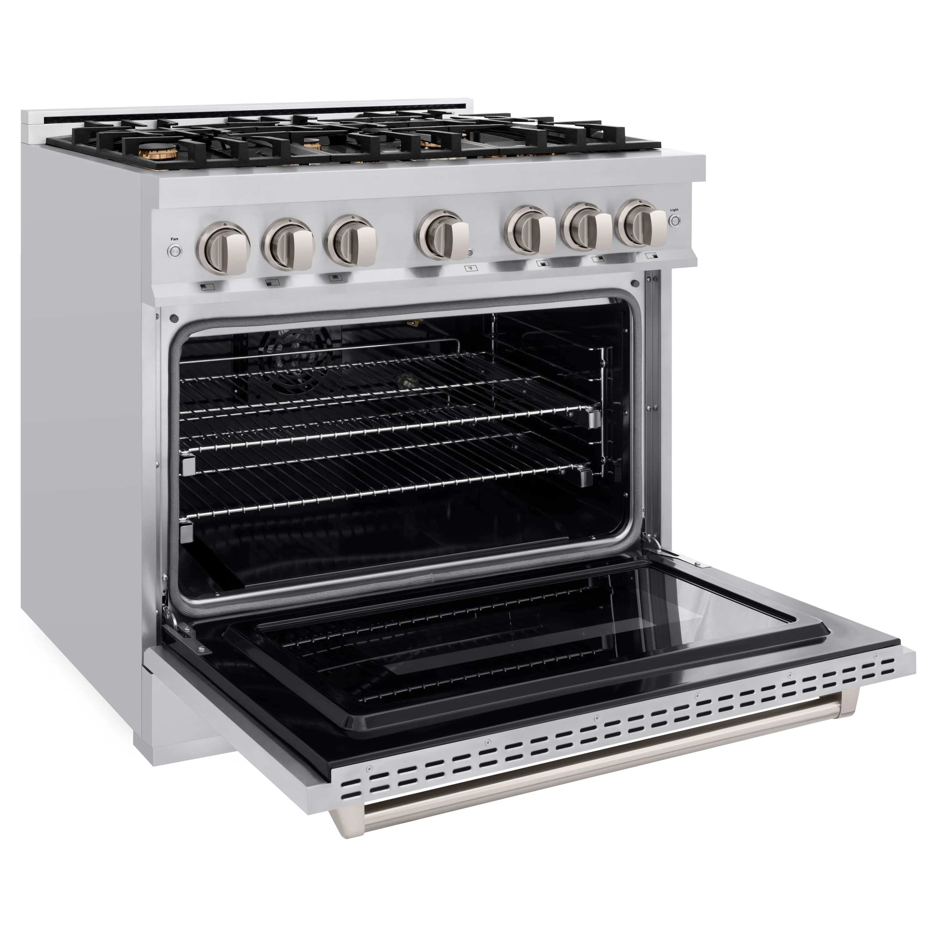 ZLINE 36 in. 5.2 cu. ft. Classic Gas Range with Convection Gas Oven in Stainless Steel with 6 Brass Burners (CGR-BR-36) - Image 6