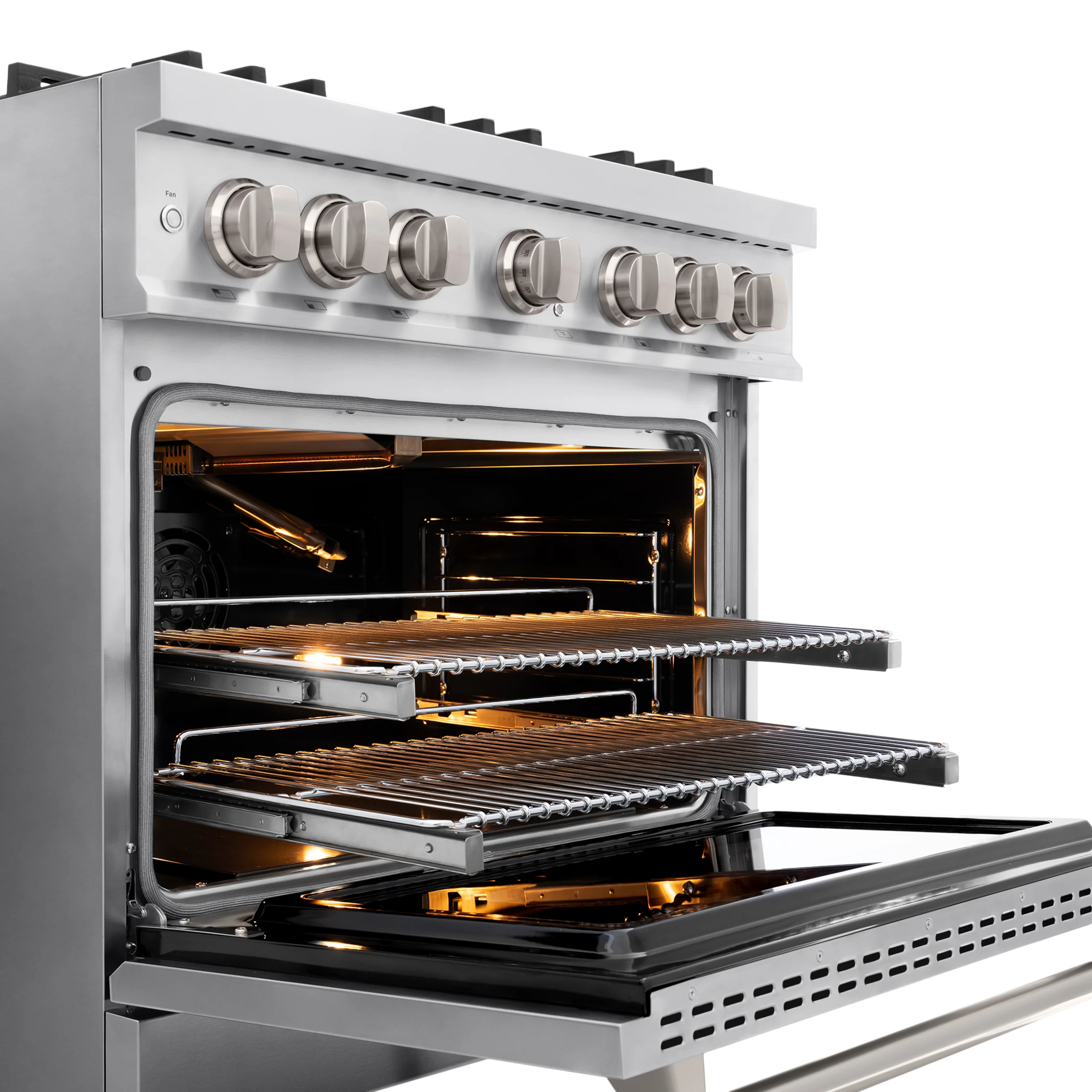 ZLINE 36 in. 5.2 cu. ft. Classic Gas Range with Convection Gas Oven in Stainless Steel with 6 Brass Burners (CGR-BR-36) - Image 7