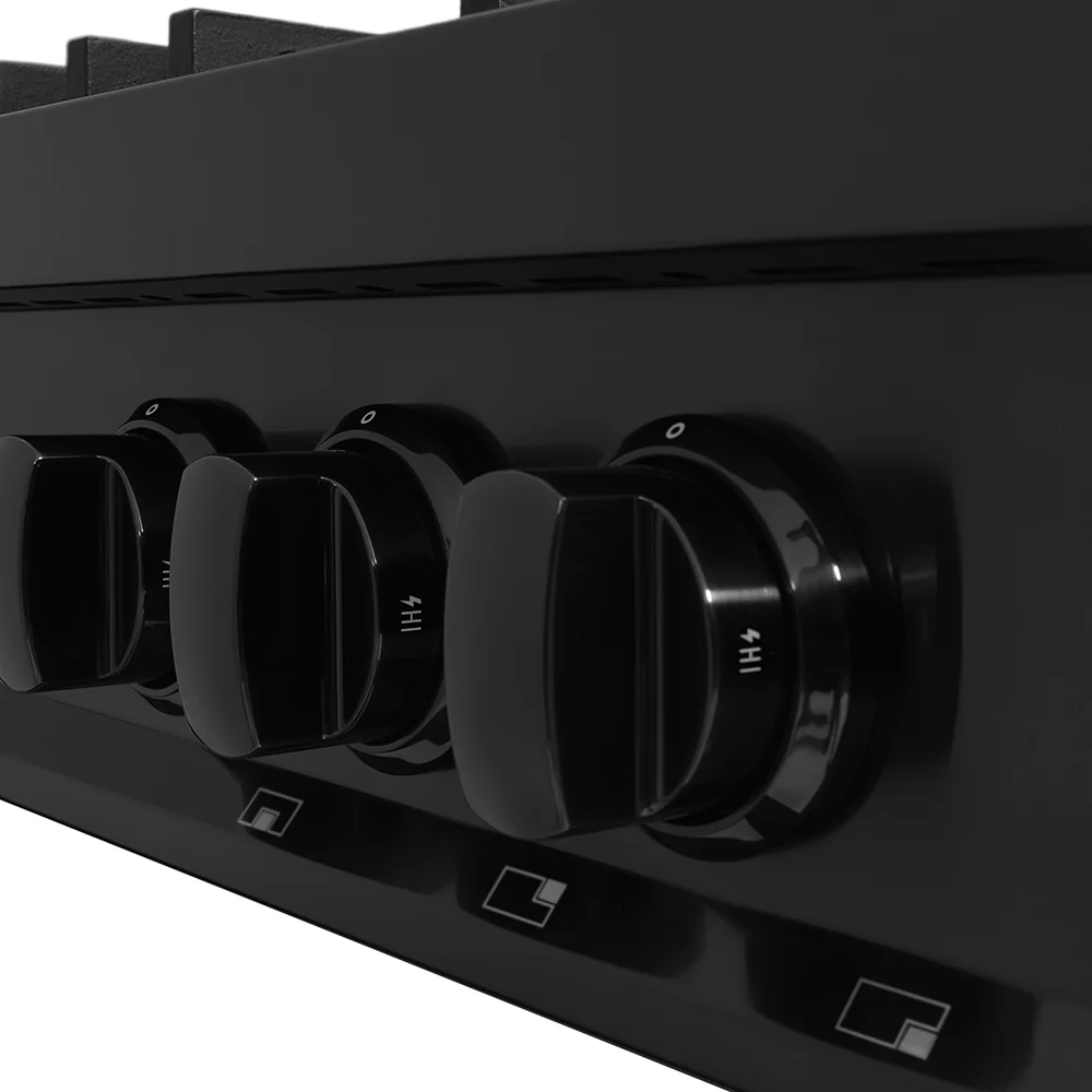 ZLINE 36 in. Classic Gas Rangetop with 6 Burner DuoPro™ Cooktop in Black Stainless Steel (PCRTB-36) - Image 4