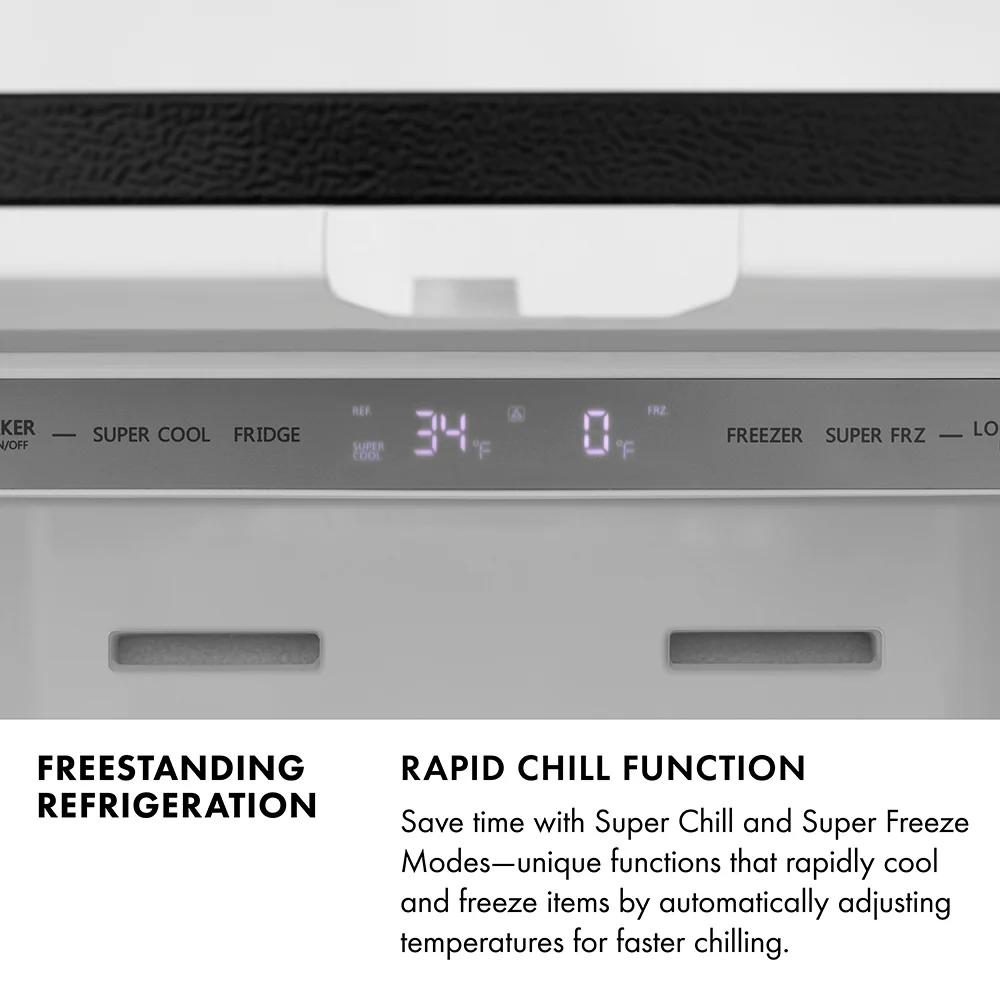 ZLINE 36 in. 21.6 cu. ft. Counter-Depth French Door Refrigerator with Water and Ice Dispenser in Fingerprint-Resistant Black Stainless Steel (RFM-W-36-BS) - Image 20