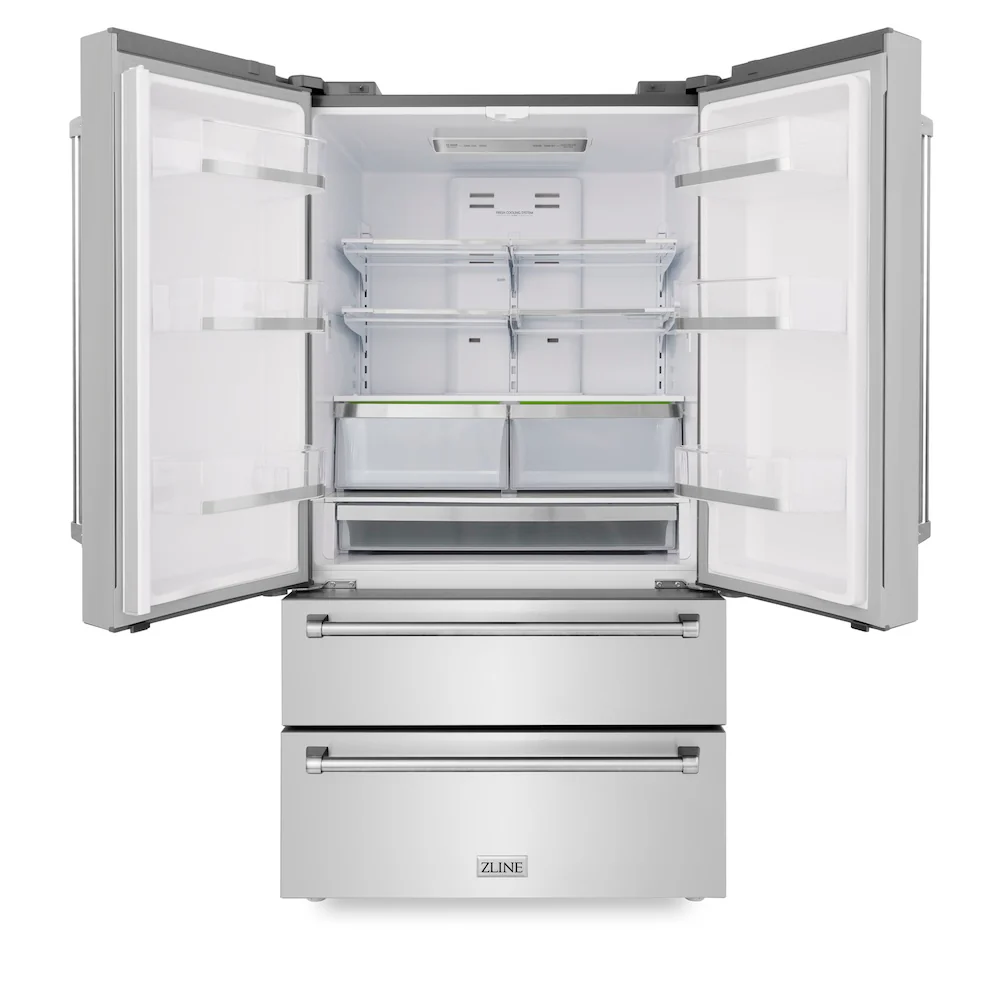 ZLINE 36 in. 22.5 cu. ft. Counter-Depth French Door Refrigerator with Ice Maker in Fingerprint-Resistant Stainless Steel (RFM-36) - Image 3
