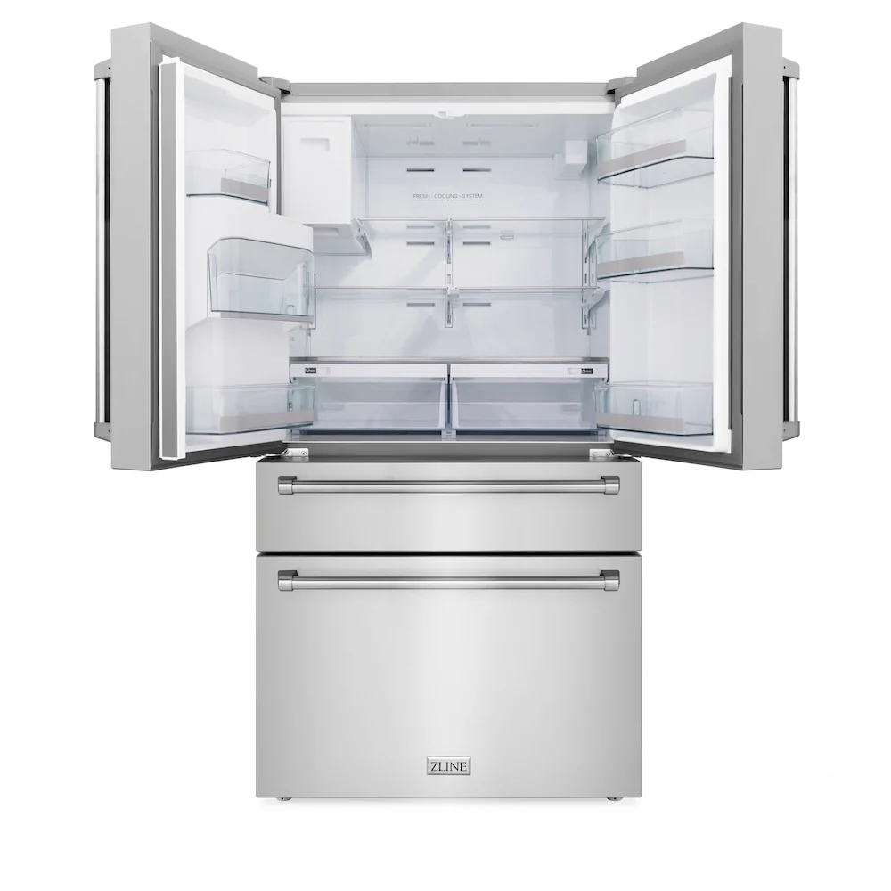 ZLINE 36 in. 21.6 cu. ft. Counter-Depth French Door Refrigerator with Water and Ice Dispenser in Fingerprint-Resistant Stainless Steel (RFM-W-36) - Image 3