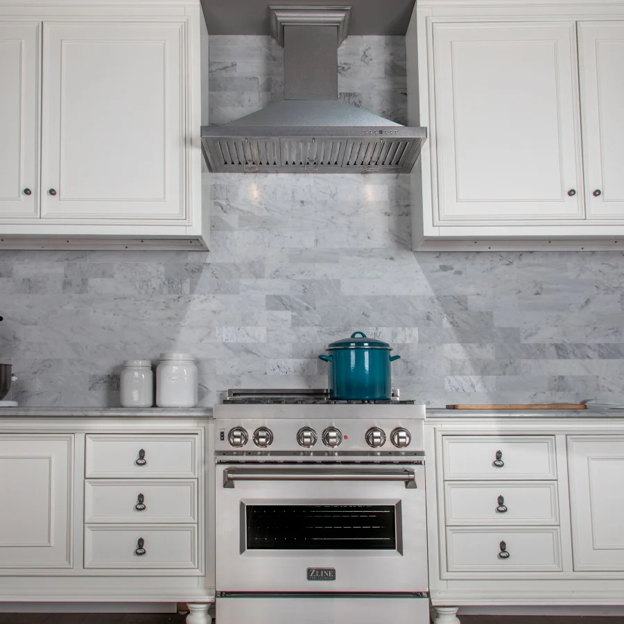 ZLINE 36 in. Designer Series Satin Stainless Steel Convertible Vent Wall Mount Range Hood (8KBS-36) - Image 5