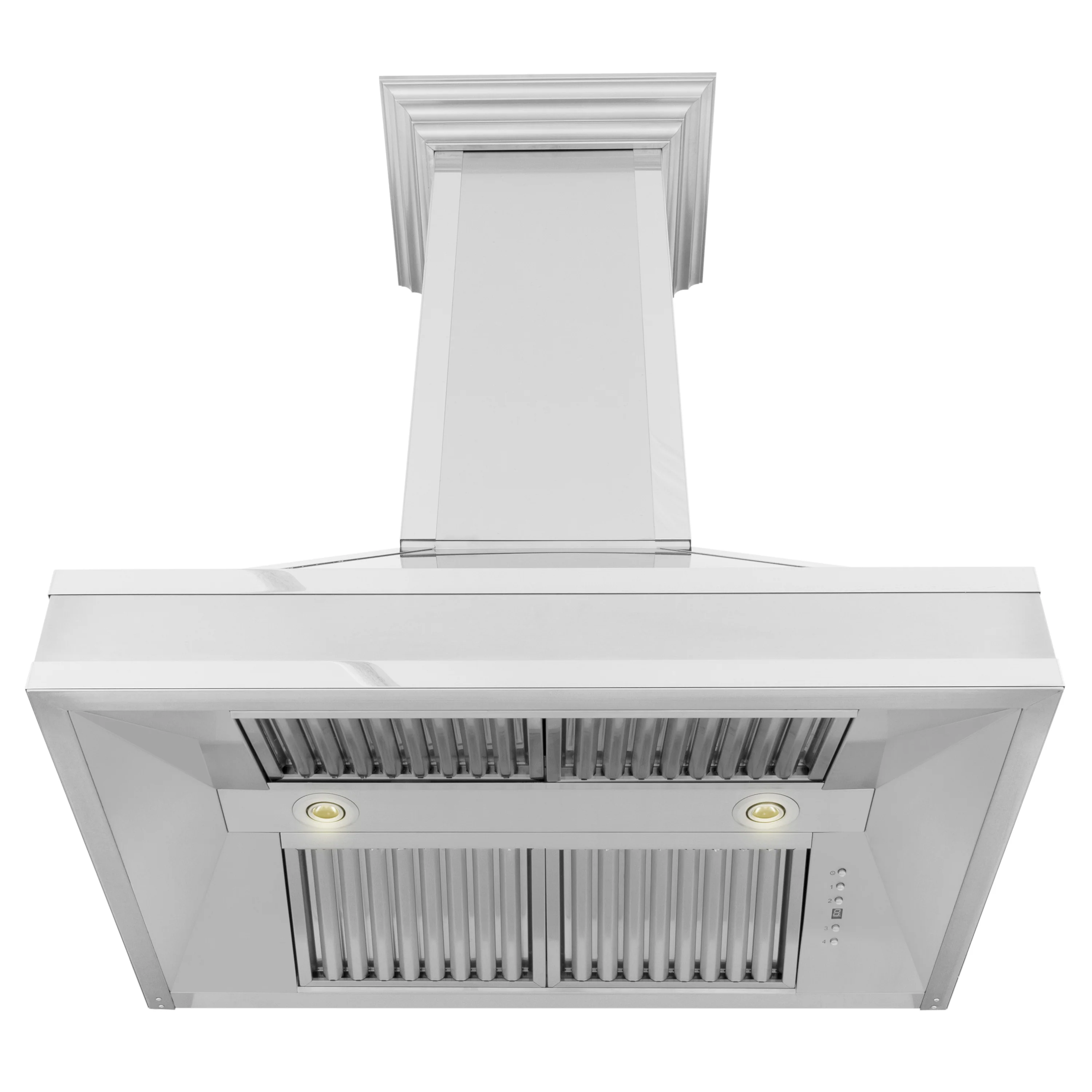 ZLINE 36" Designer Series Ducted Wall Mount Range Hood in Fingerprint Resistant Stainless Steel with Mirror Accents (655MR-36) - Image 5