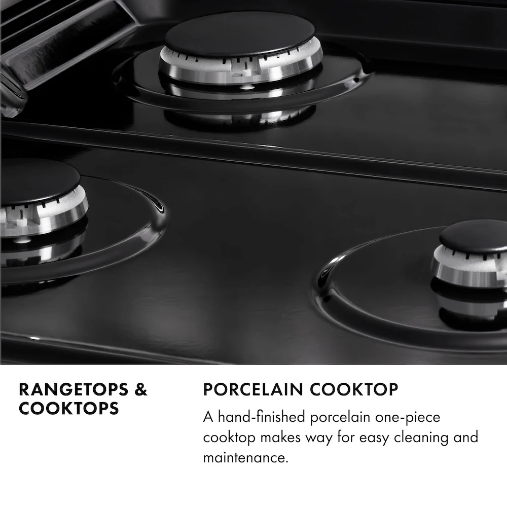 ZLINE 36 in. Gas Cooktop with 6 Brass Burners and Black Porcelain Top (RC-BR-36-PBT) - Image 10