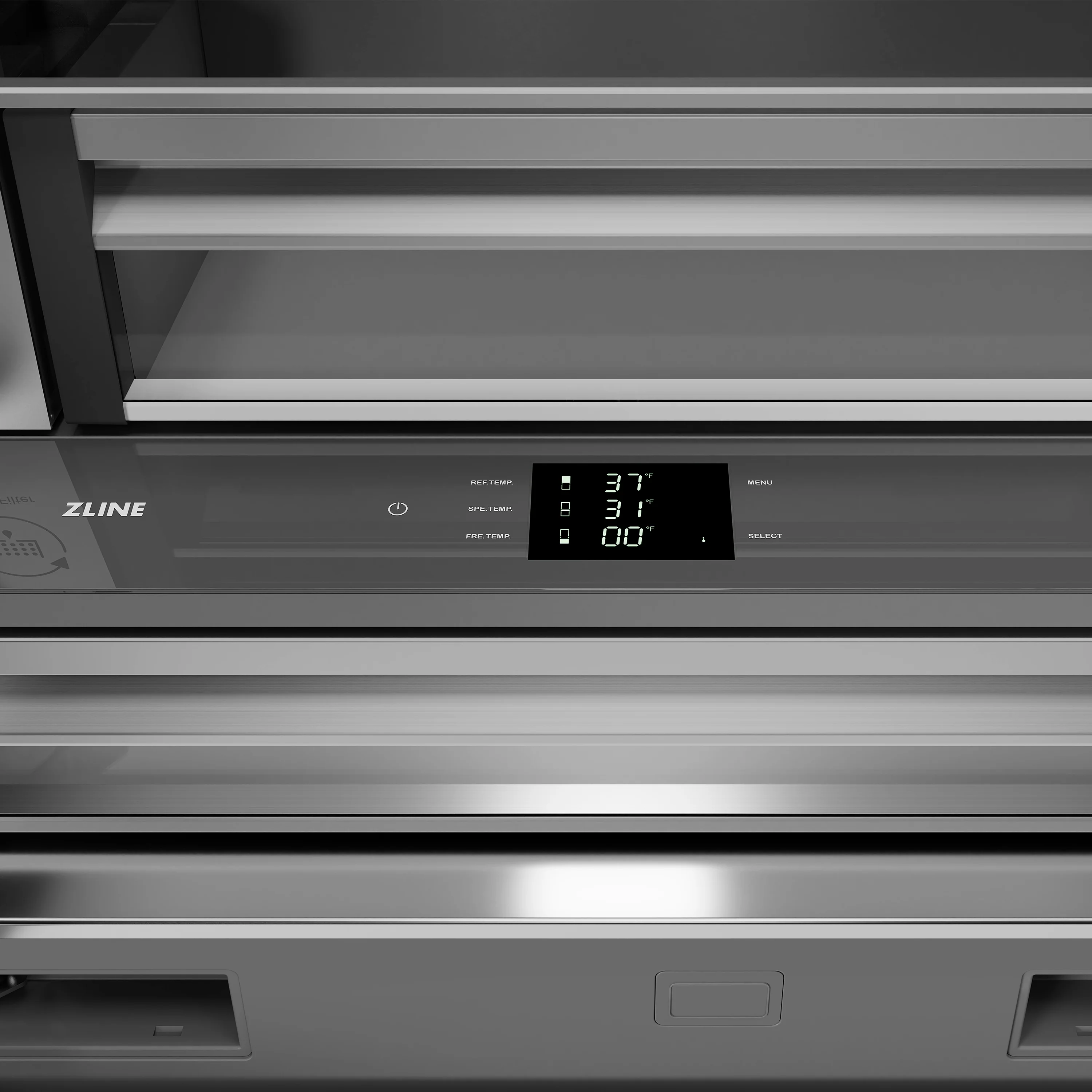 ZLINE 36 in. 19.6 cu. ft. Panel Ready French Door Built-In Bottom Freezer Refrigerator with Water Dispenser and Ice Maker with Stainless Steel Interior, Open Box-Great Condition - Image 11