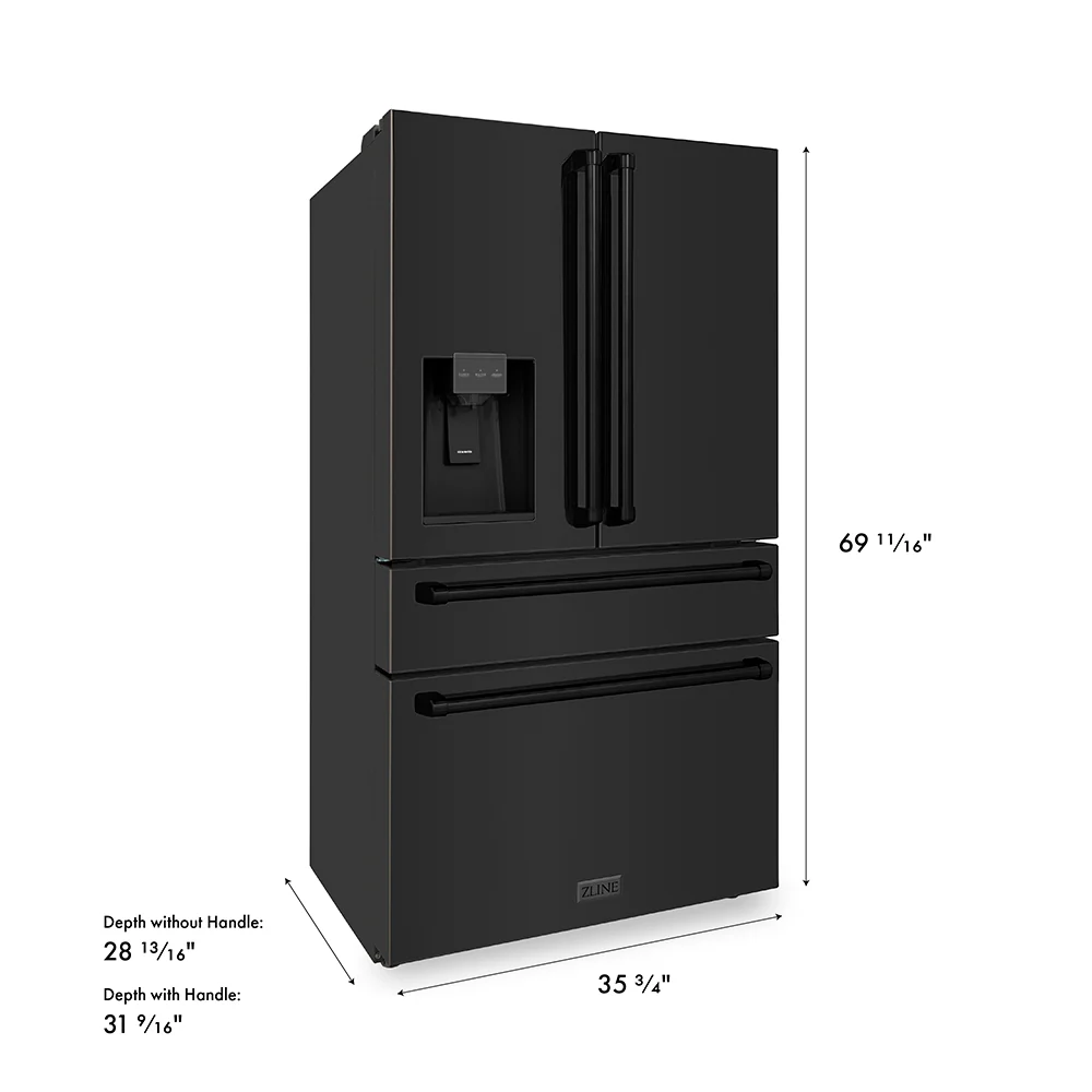 ZLINE 36 in. 21.6 cu. ft. Counter-Depth French Door Refrigerator with Water and Ice Dispenser in Fingerprint-Resistant Black Stainless Steel, Open Box-Great Condition - Image 19