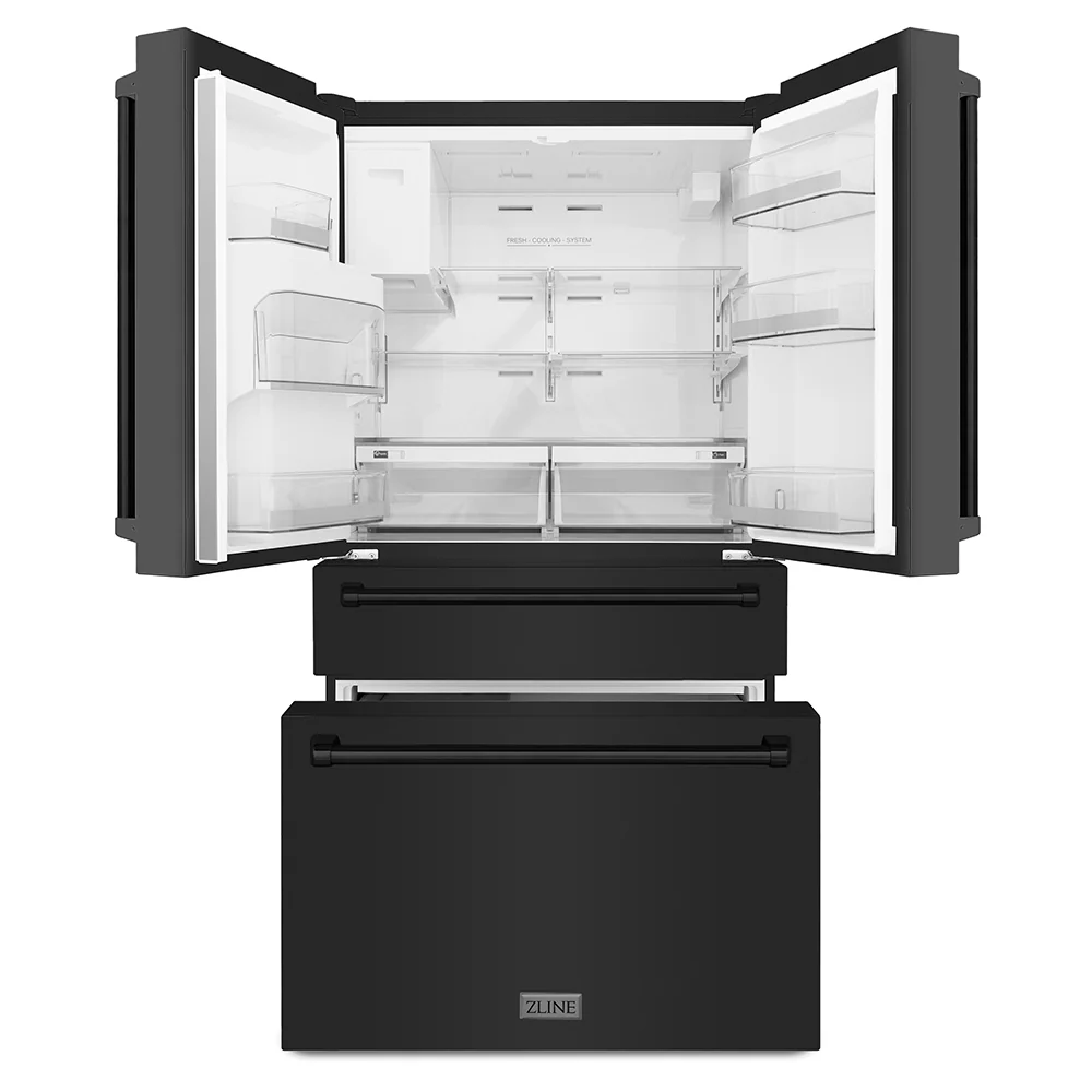 ZLINE 36 in. 21.6 cu. ft. Counter-Depth French Door Refrigerator with Water and Ice Dispenser in Fingerprint-Resistant Black Stainless Steel, Open Box-Good Condition - Image 4