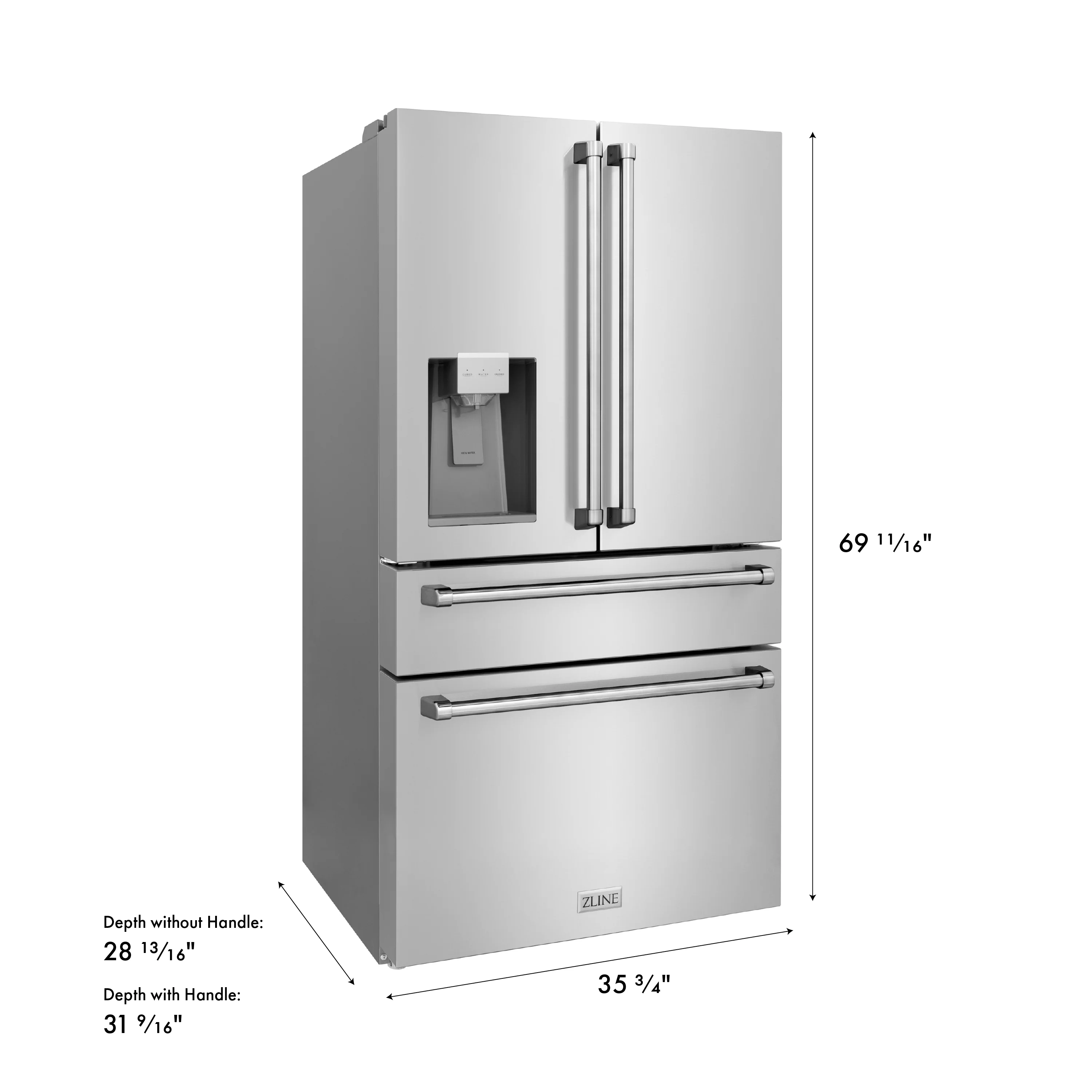 ZLINE 36 in. 21.6 cu. ft. Counter-Depth French Door Refrigerator with Water and Ice Dispenser in Fingerprint-Resistant Stainless Steel, Open Box-Great Condition - Image 18