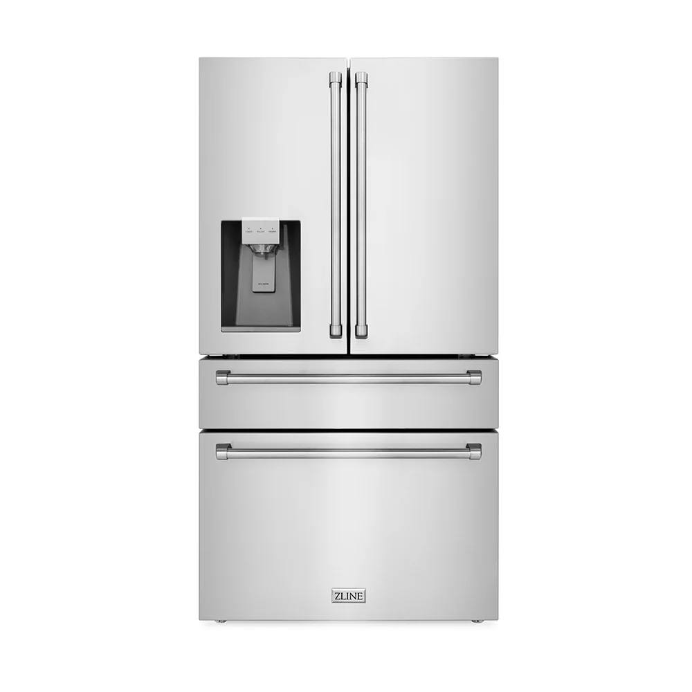 ZLINE 36 in. 21.6 cu. ft. Counter-Depth French Door Refrigerator with Water and Ice Dispenser in Fingerprint-Resistant Stainless Steel, Open Box-Good Condition