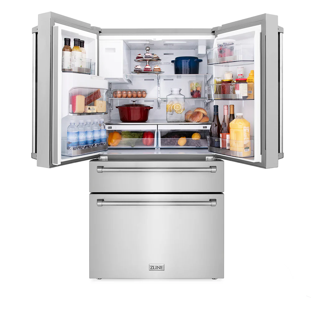 ZLINE 36 in. 21.6 cu. ft. Counter-Depth French Door Refrigerator with Water and Ice Dispenser in Fingerprint-Resistant Stainless Steel, Open Box-Good Condition - Image 5