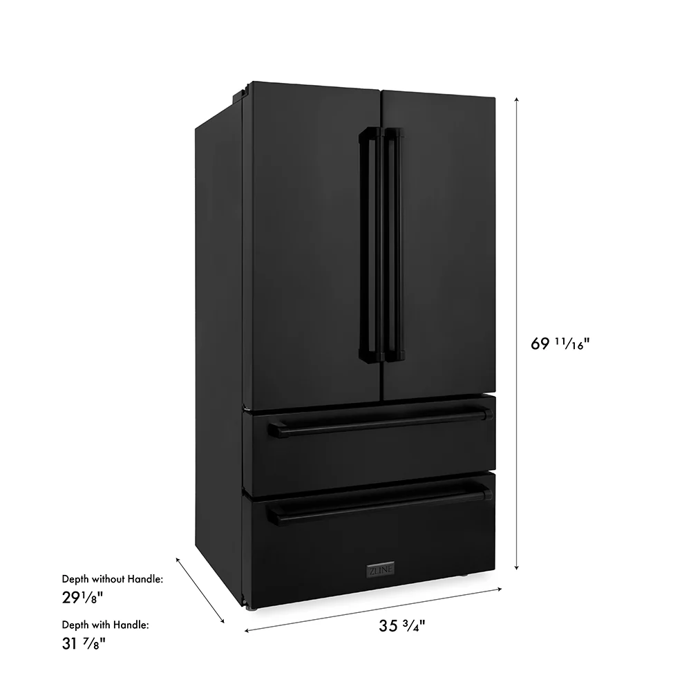 ZLINE 36 in. 22.5 cu. ft. Counter-Depth French Door Refrigerator with Ice Maker in Fingerprint-Resistant Black Stainless Steel, Open Box-Good Condition - Image 19