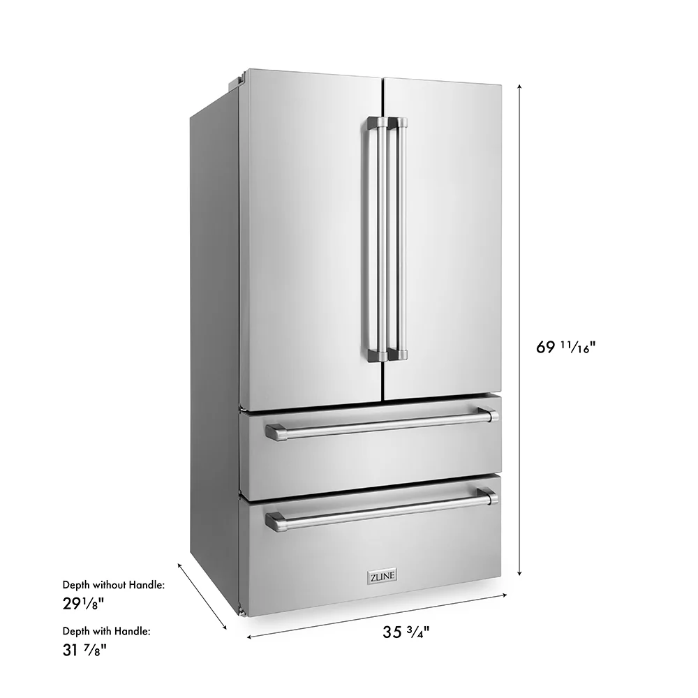ZLINE 36 in. 22.5 cu. ft. Counter-Depth French Door Refrigerator with Ice Maker in Fingerprint-Resistant Stainless Steel, Open Box-Great Condition - Image 23
