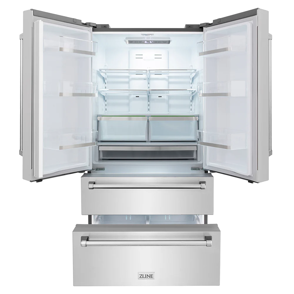 ZLINE 36 in. 22.5 cu. ft. Counter-Depth French Door Refrigerator with Ice Maker in Fingerprint-Resistant Stainless Steel, Open Box-Great Condition - Image 4