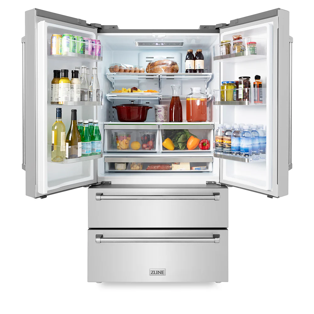 ZLINE 36 in. 22.5 cu. ft. Counter-Depth French Door Refrigerator with Ice Maker in Fingerprint-Resistant Stainless Steel, Open Box-Great Condition - Image 5