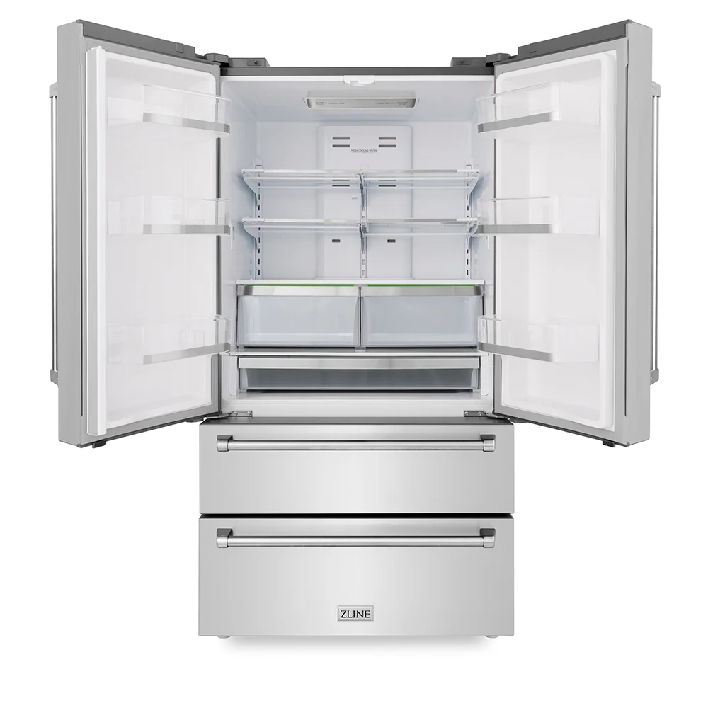 ZLINE 36 in. 22.5 cu. ft. Counter-Depth French Door Refrigerator with Ice Maker in Fingerprint-Resistant Stainless Steel, Open Box-Good Condition - Image 3
