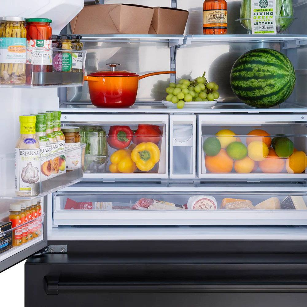 ZLINE 36 in. 28.9 cu. ft. Standard-Depth French Door External Water Dispenser Refrigerator with Dual Ice Maker in Fingerprint-Resistant Black Stainless Steel, Open Box-Great Condition - Image 13