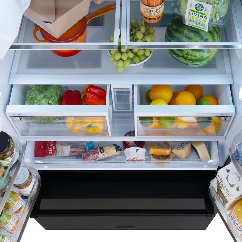ZLINE 36 in. 28.9 cu. ft. Standard-Depth French Door External Water Dispenser Refrigerator with Dual Ice Maker in Fingerprint-Resistant Black Stainless Steel, Open Box-Great Condition - Image 15